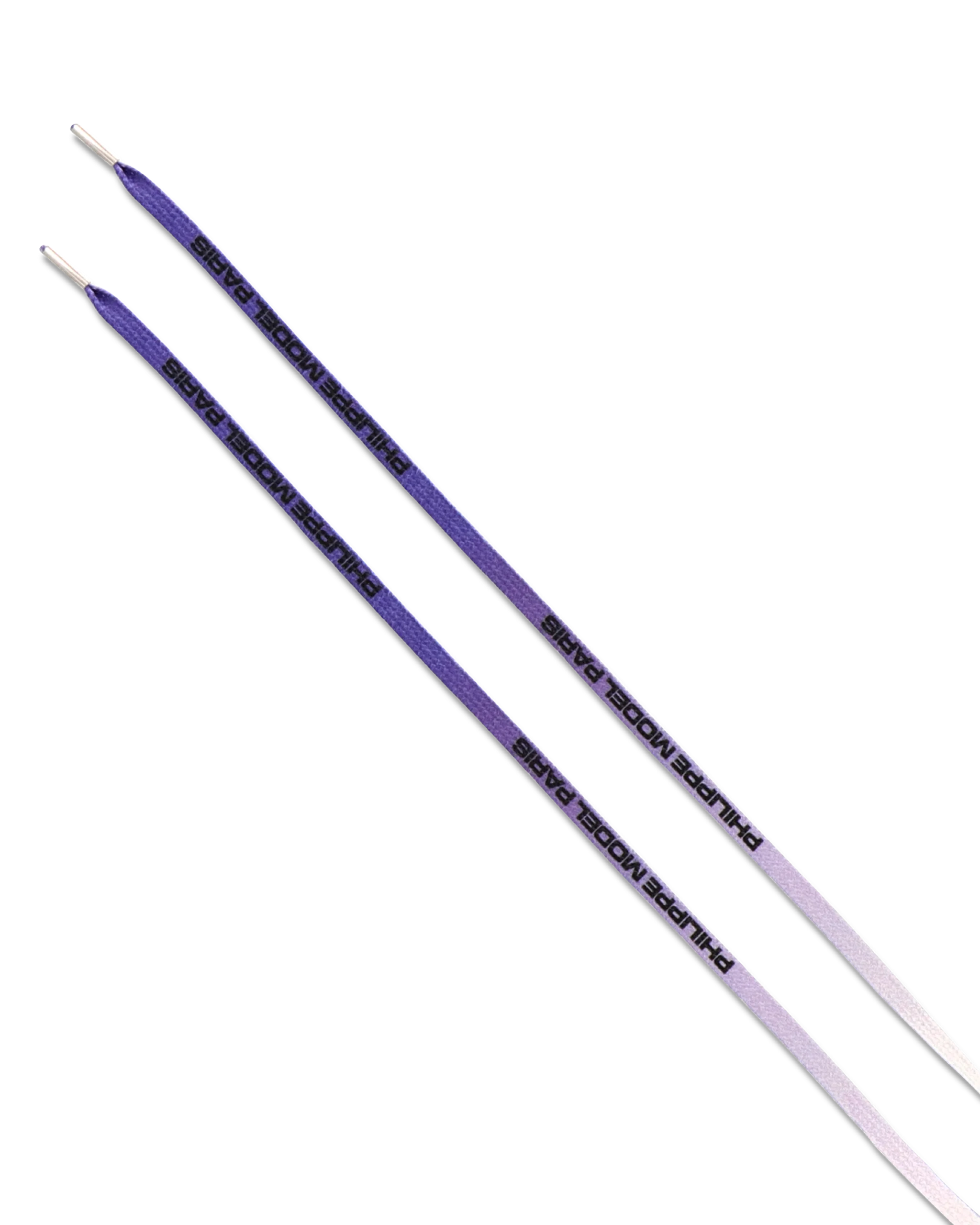 Women's Laces in Cotton, White Purple - Image 3