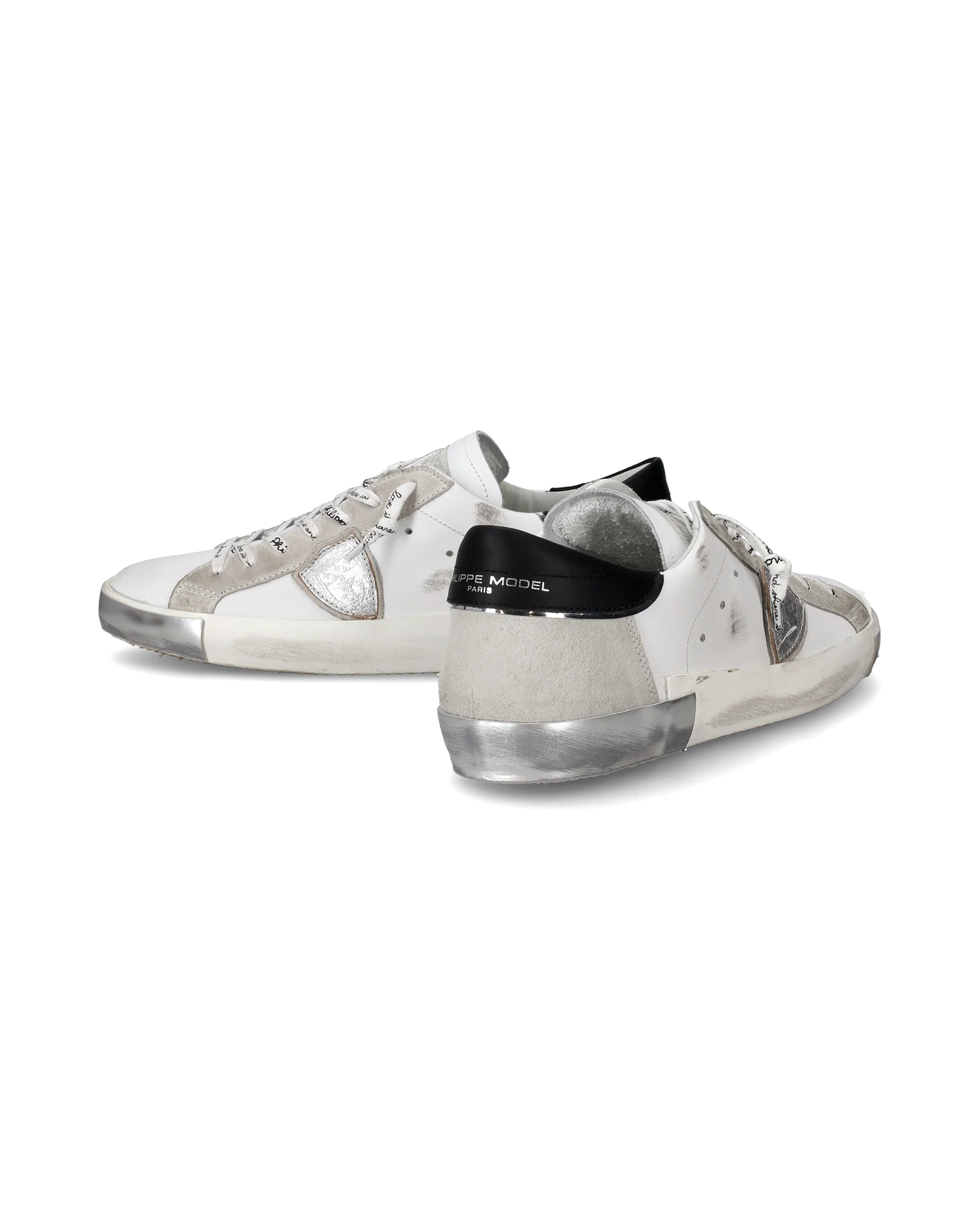 Men's Prsx Low-Top Sneakers in Leather, Silver White - Image 6