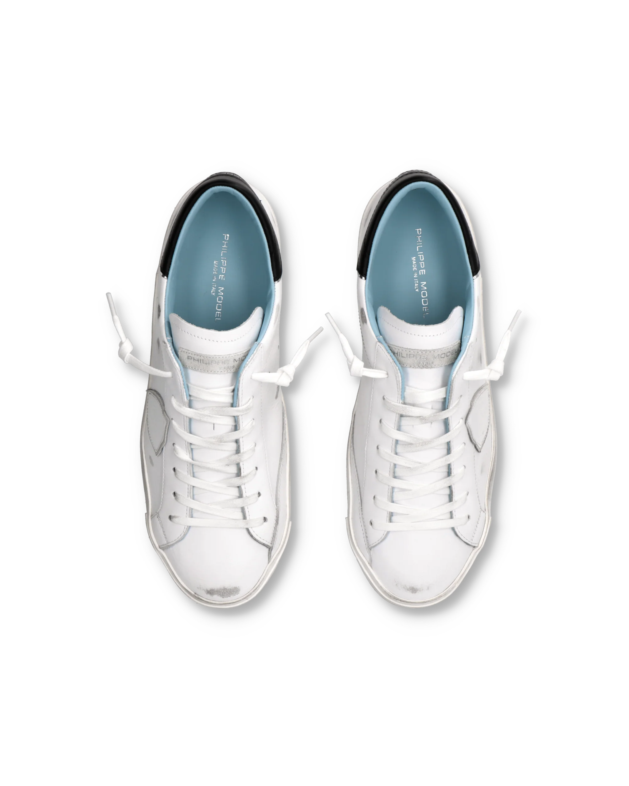 Men's Prsx Low-Top Sneakers in Leather, White Black - Image 4