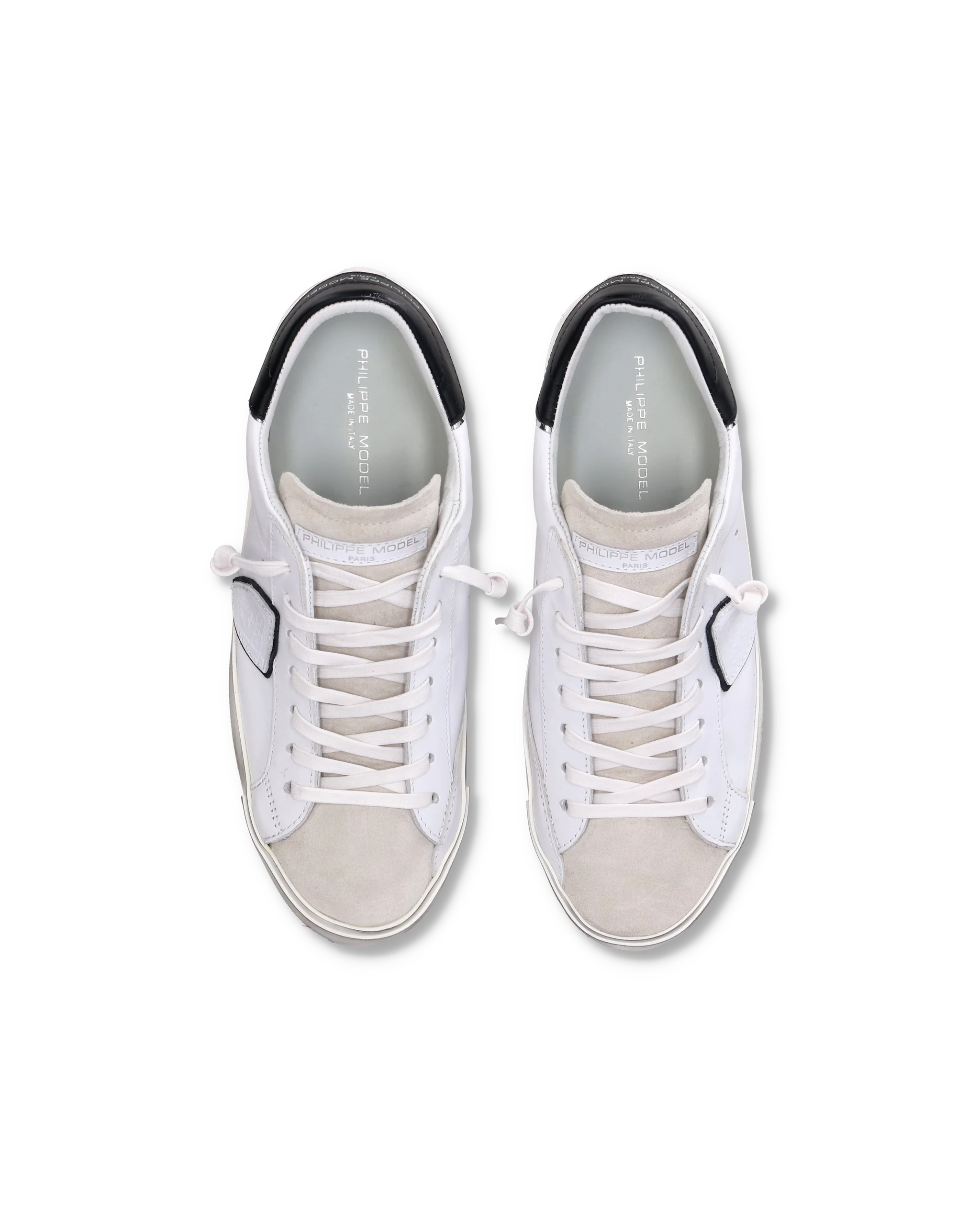 Men's Prsx Low-Top Sneakers in Leather, White Black - Image 4