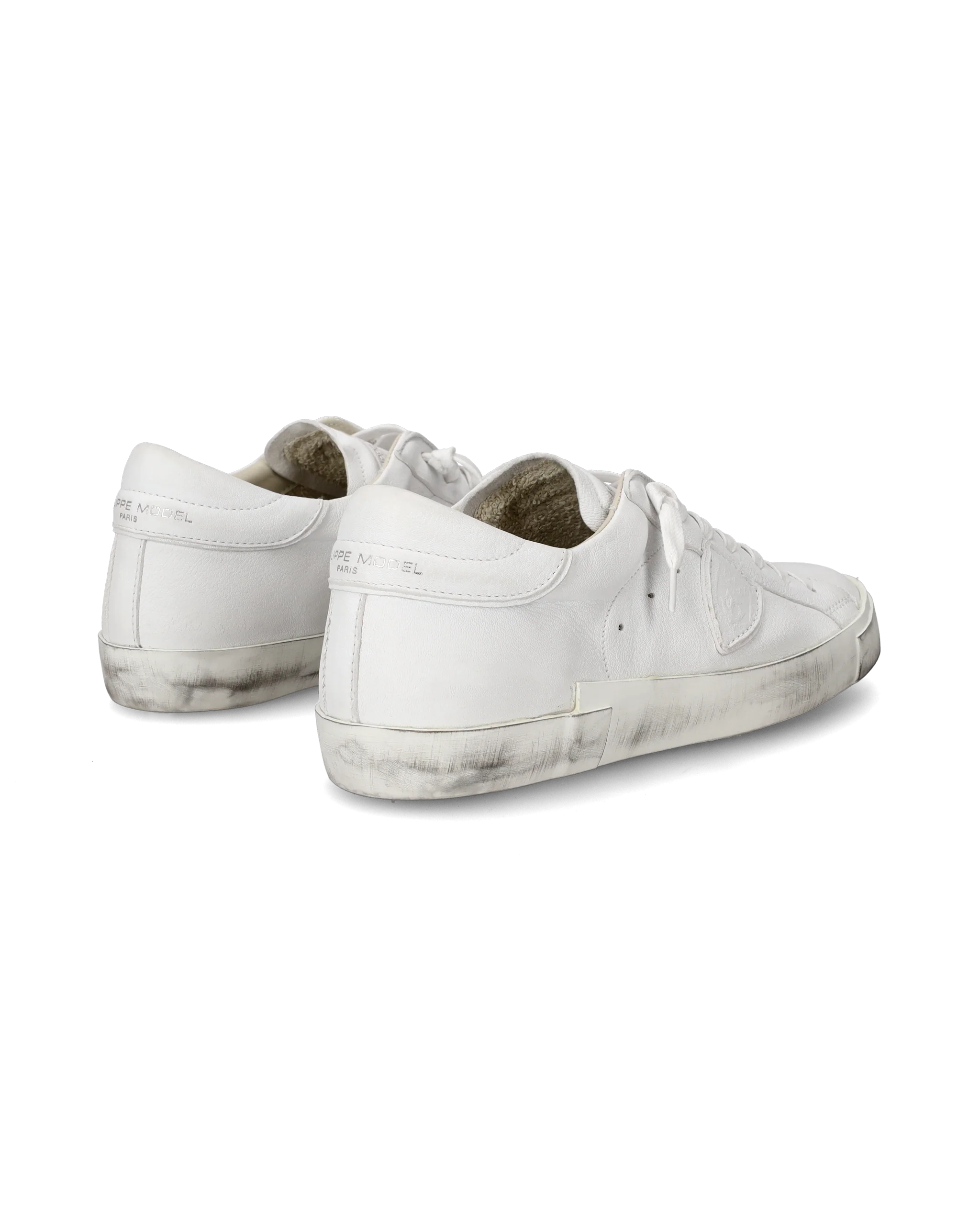 Men's Prsx Low-Top Sneakers in Leather, White - Image 3