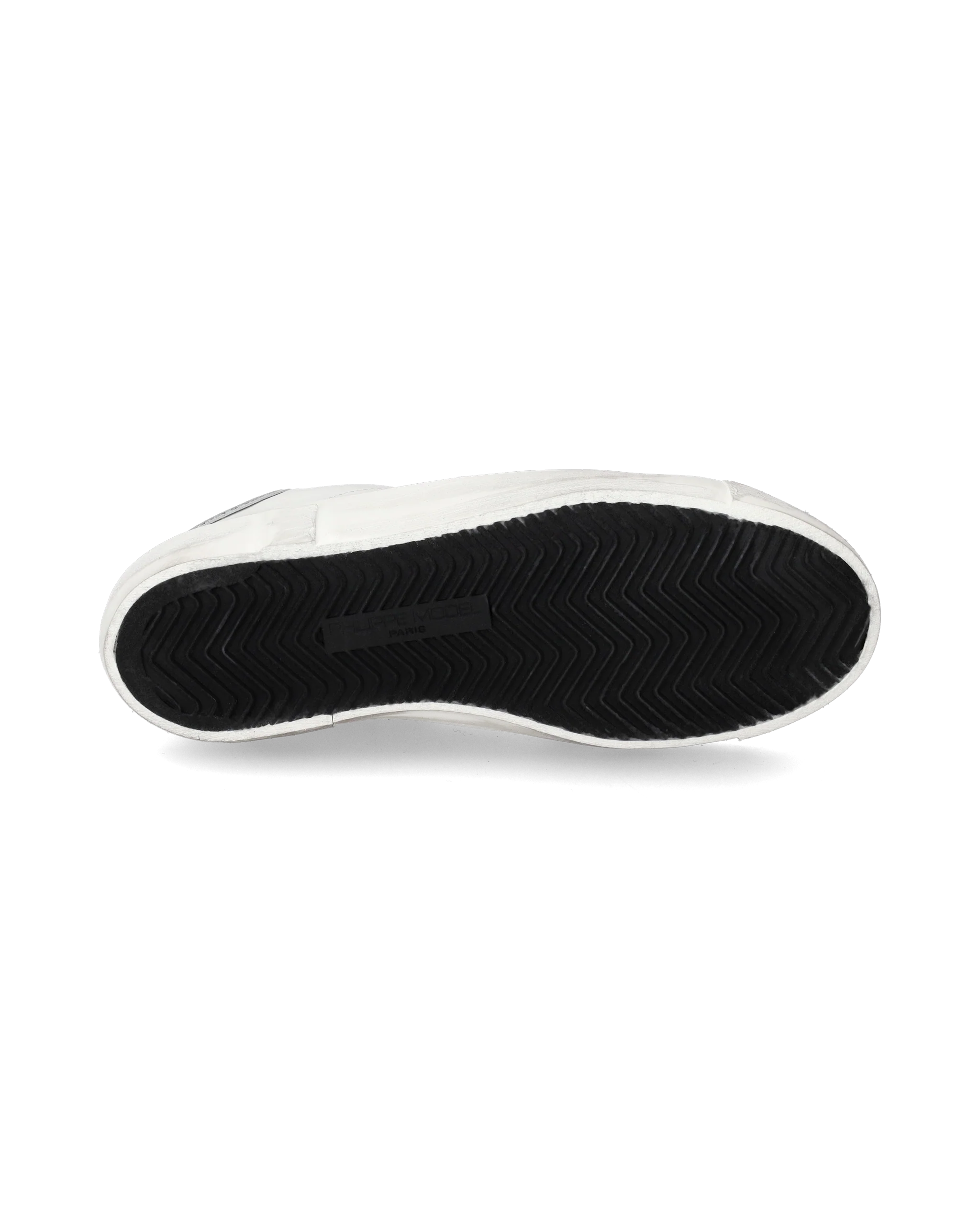 Women's Prsx Low-Top Sneakers in Leather with metallic touches, Silver White - Image 5