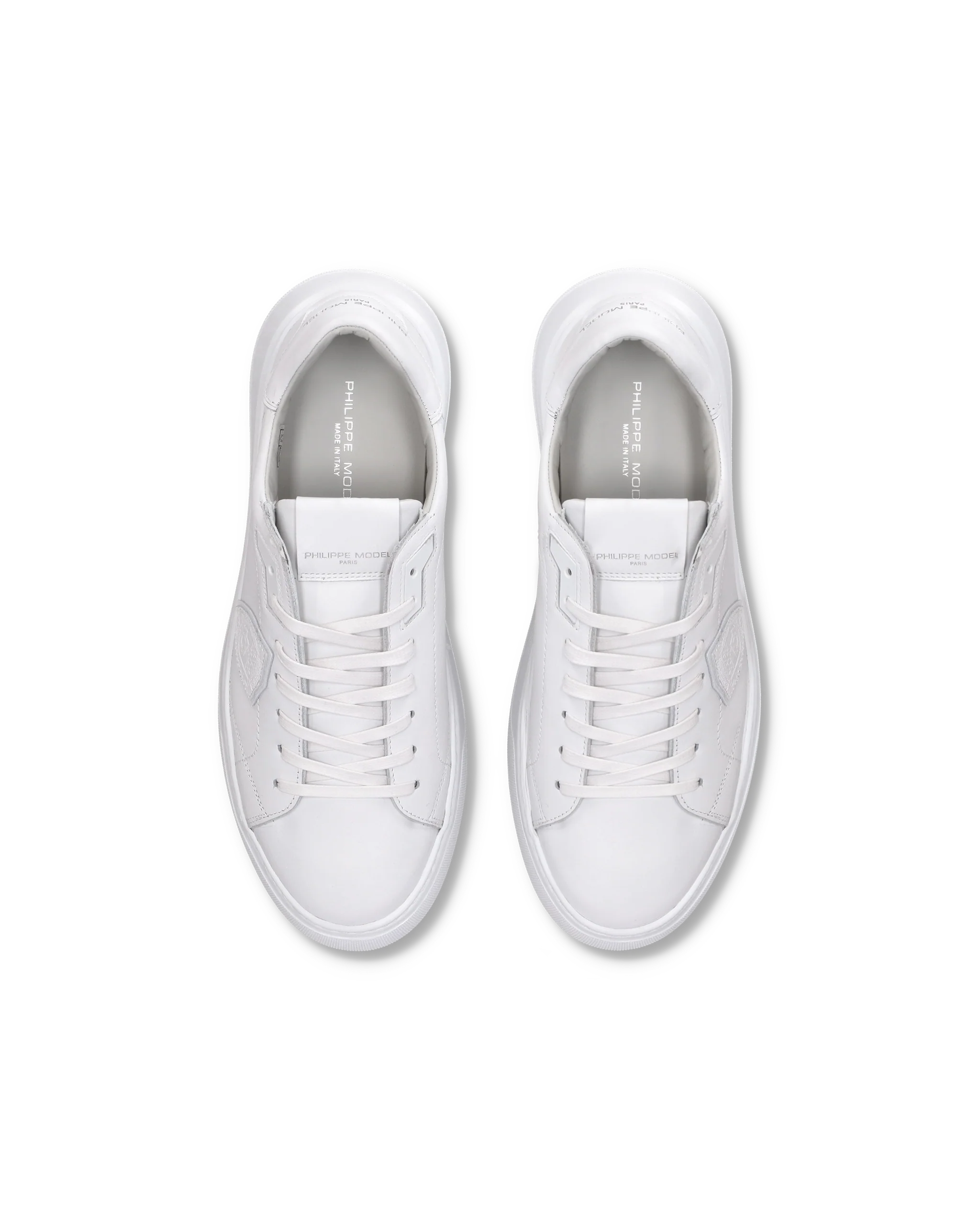 Men's Temple Low-Top Sneakers in Leather, White - Image 4