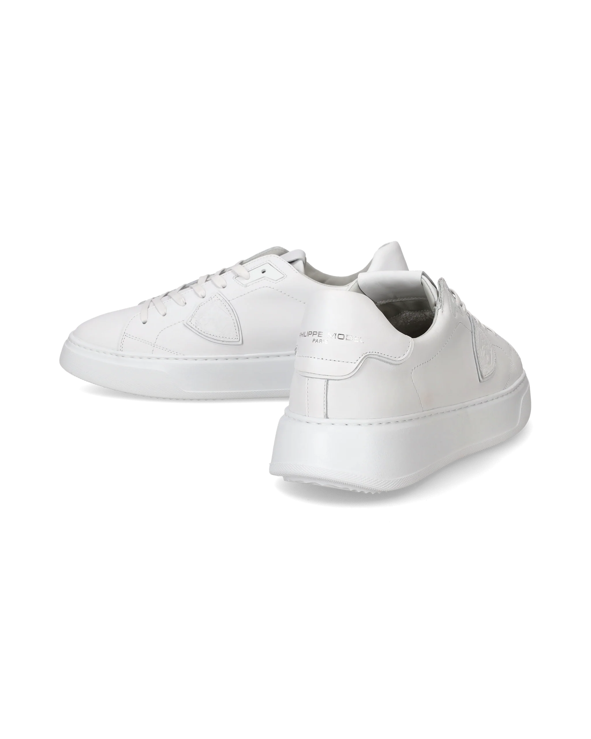 Men's Temple Low-Top Sneakers in Leather, White - Image 6