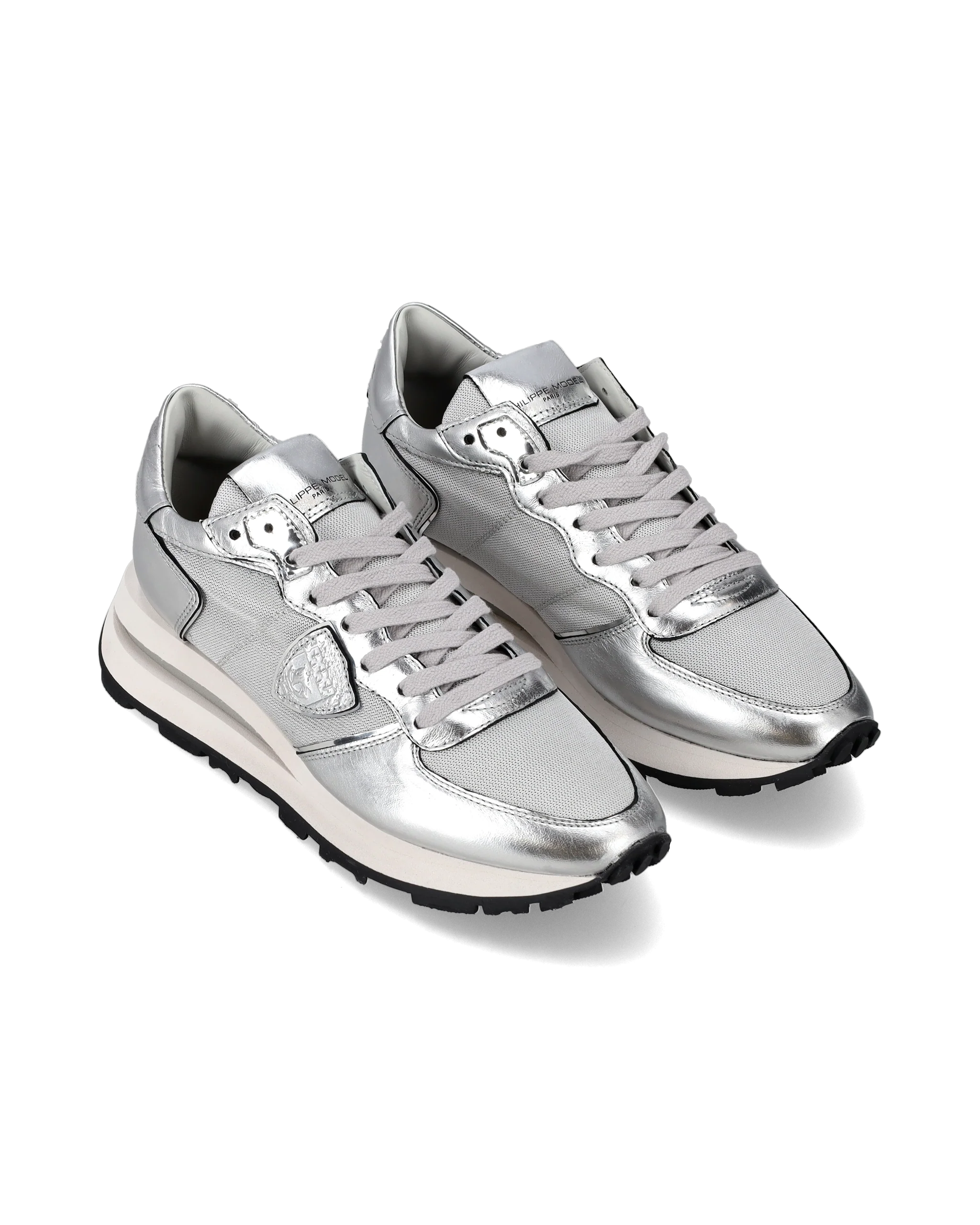 Women's Tropez Haute Low-Top Sneakers in Leather, Silver - Image 2