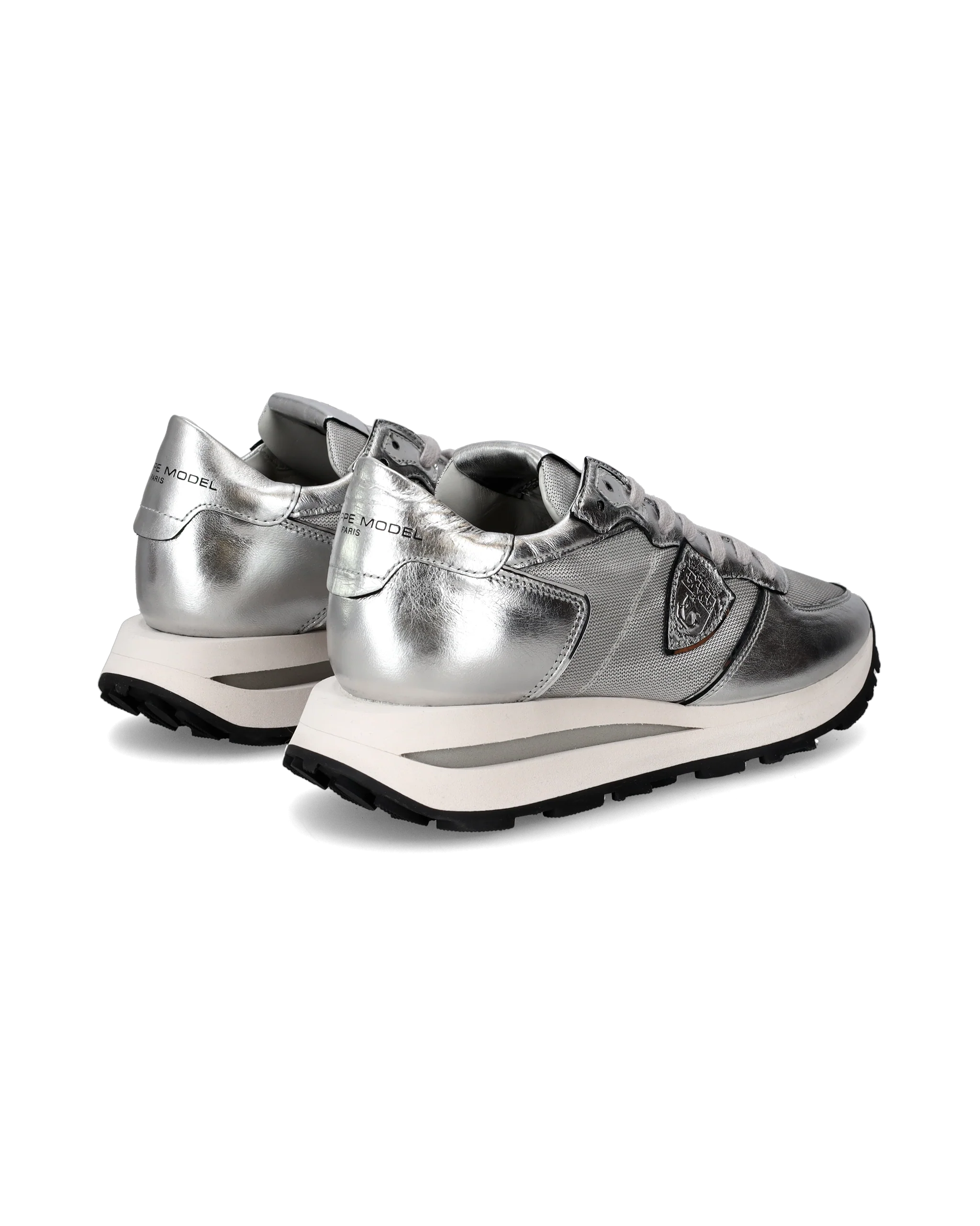 Women's Tropez Haute Low-Top Sneakers in Leather, Silver - Image 3