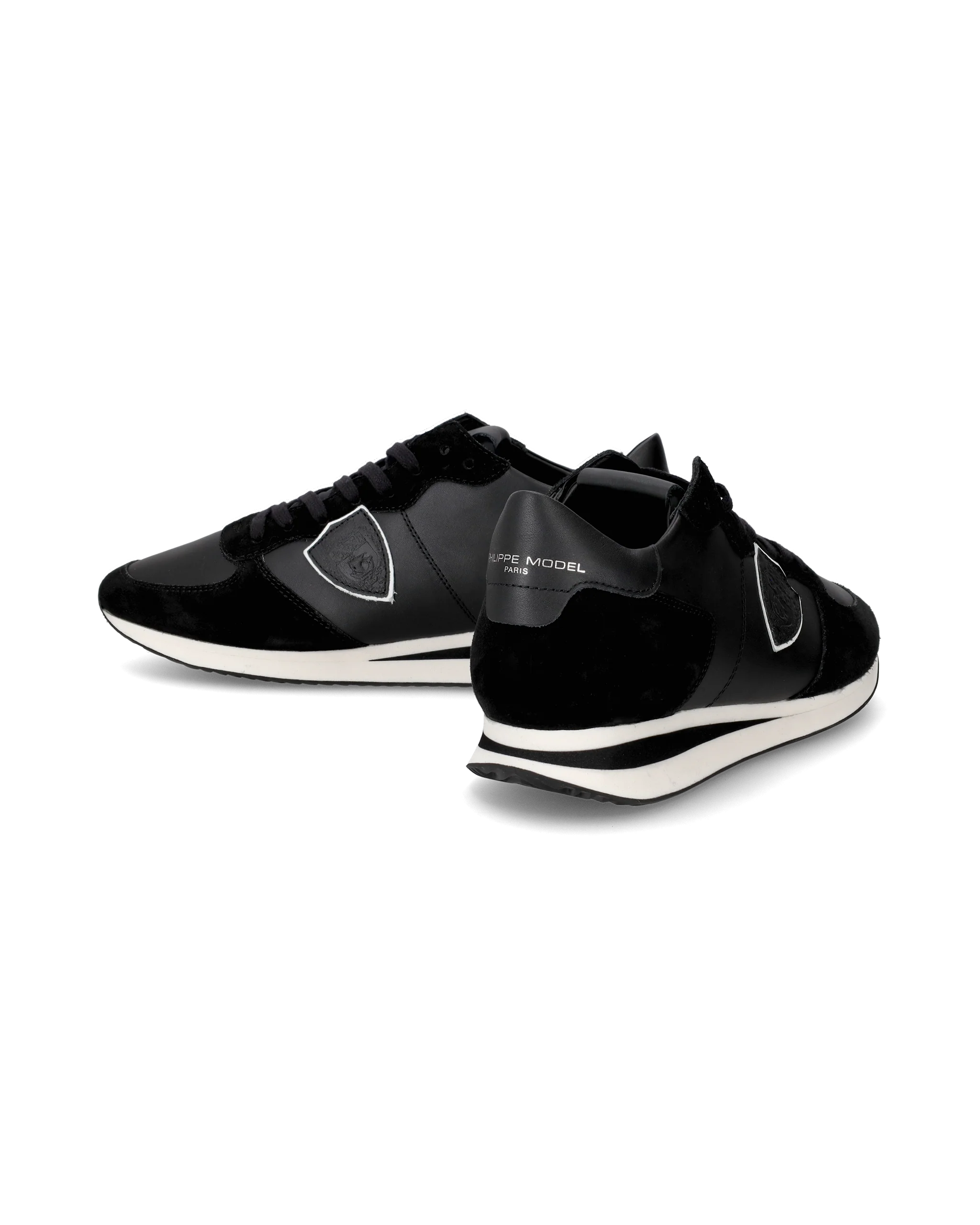 Men's Casual Trpx Low-Top Sneakers in Leather, Black - Image 6