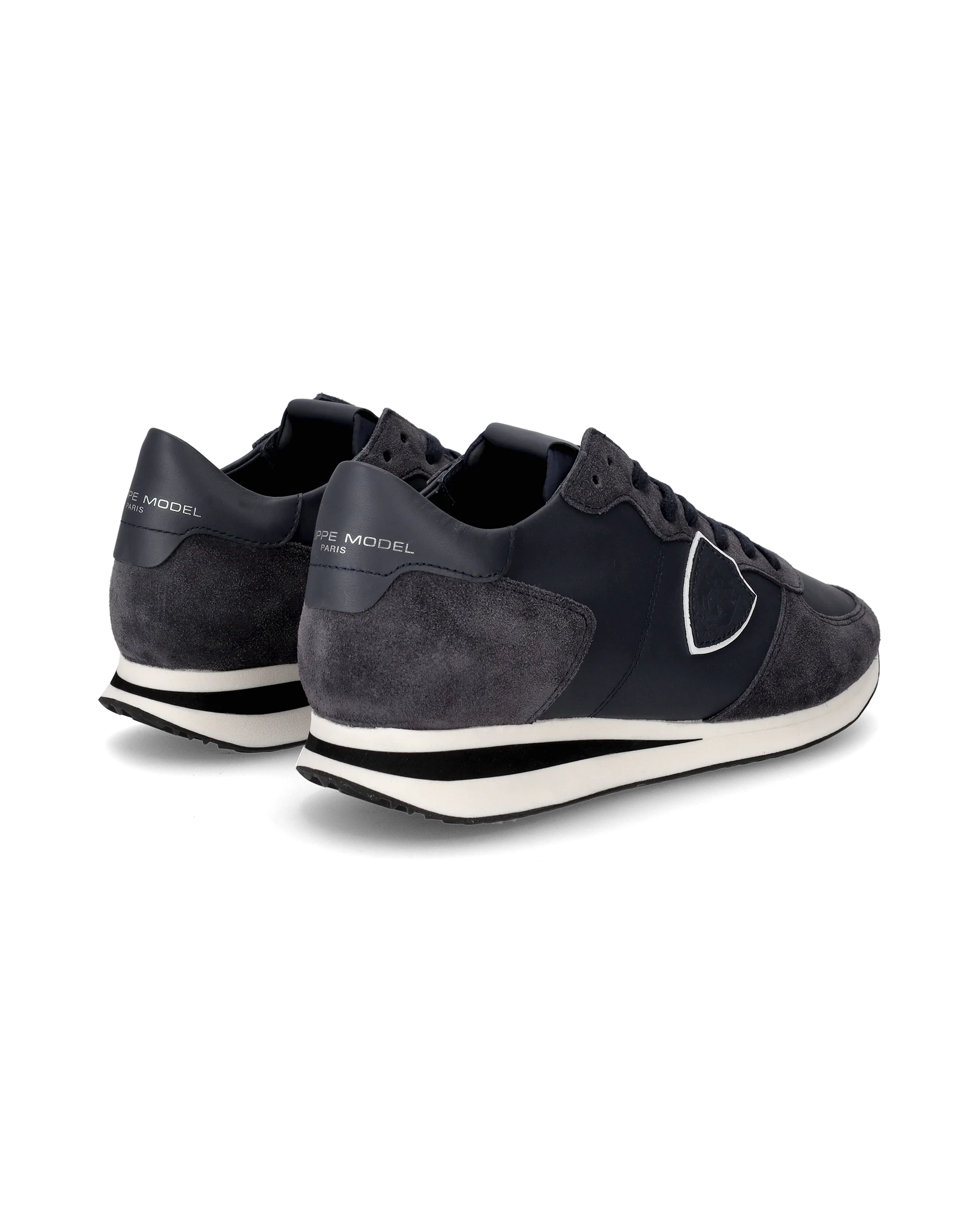 Men's Trpx Low Top Sneakers in Leather, Blue - Image 3
