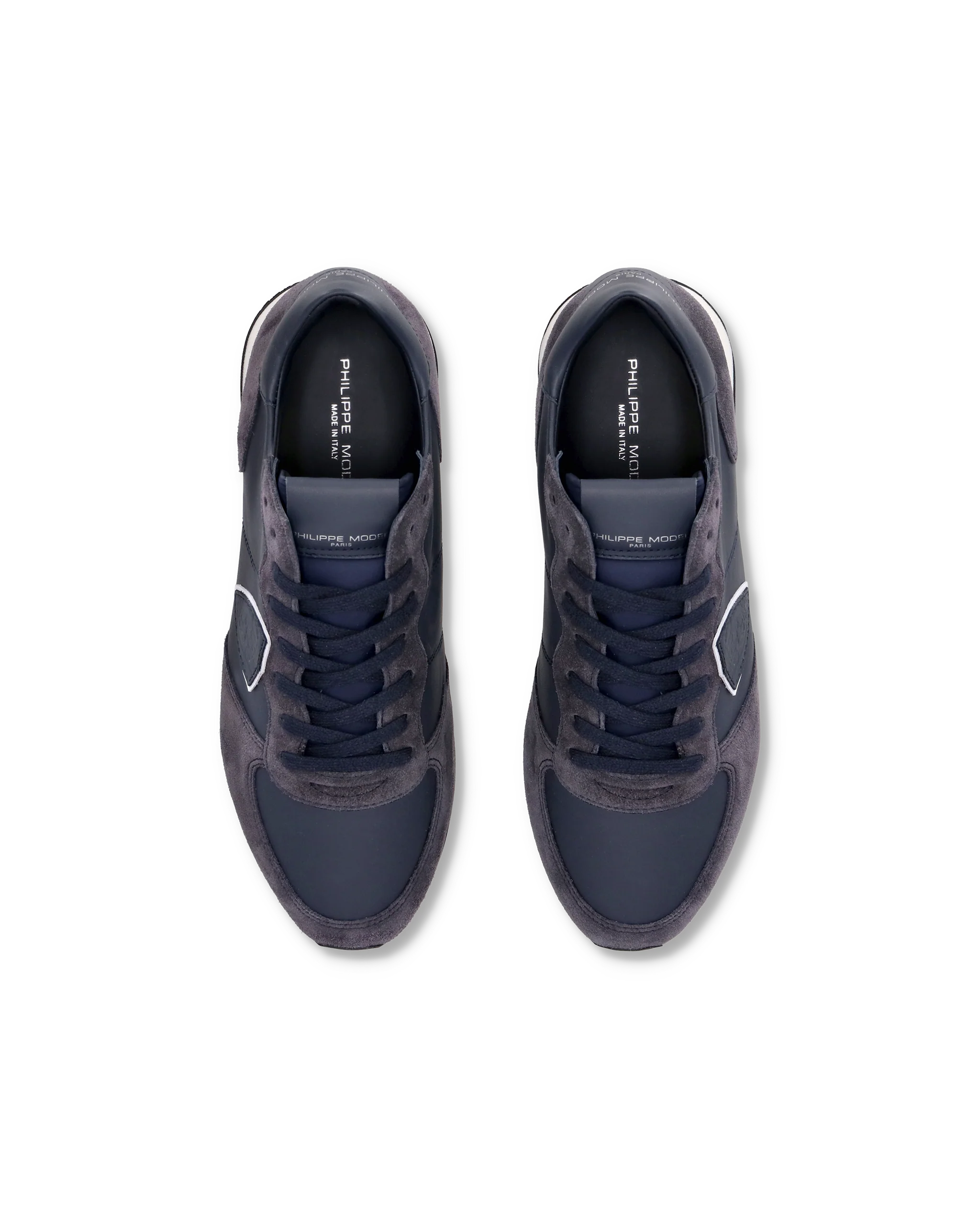 Men's Trpx Low Top Sneakers in Leather, Blue - Image 4
