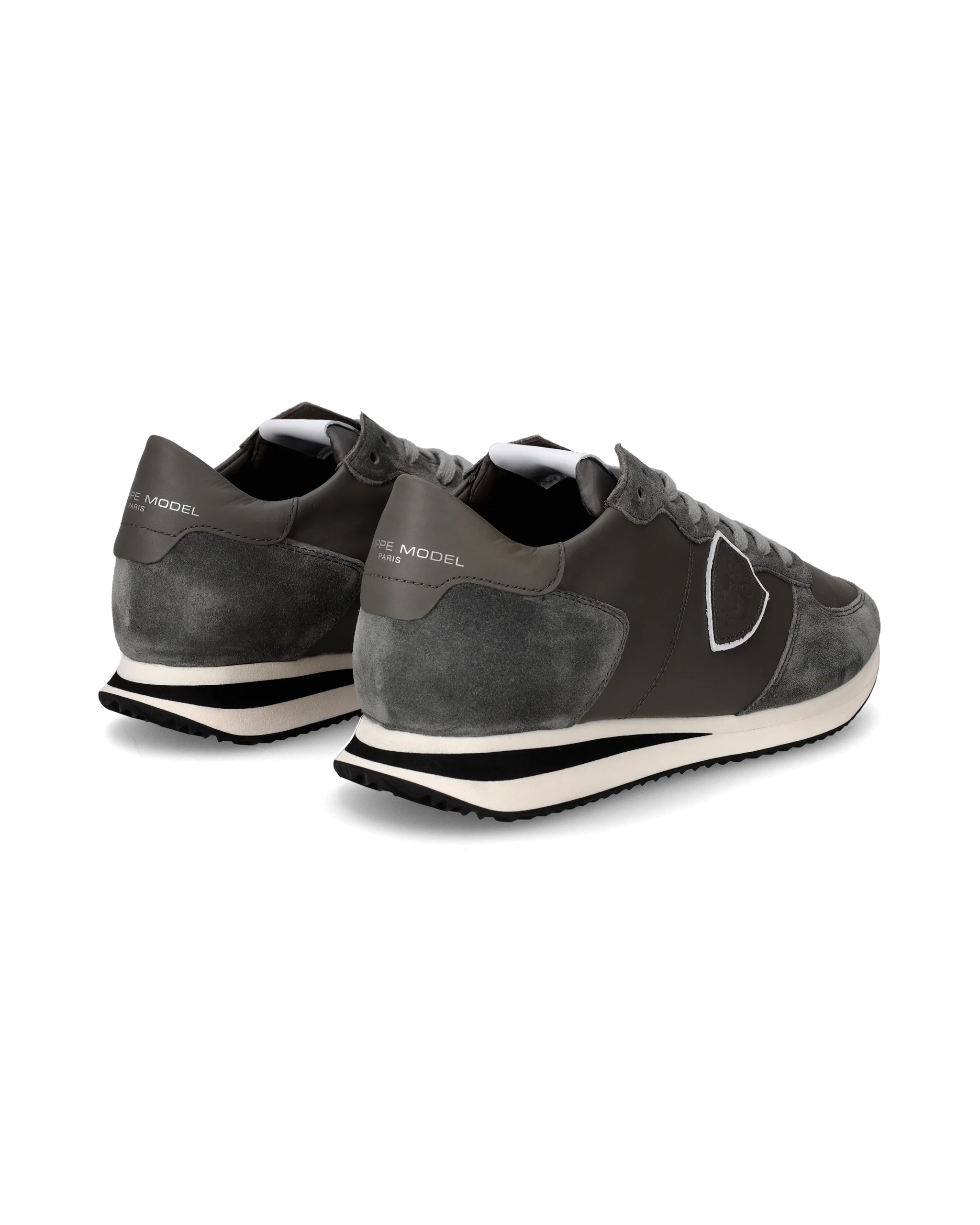 Men's Trpx Low-Top Sneakers in Leather, Coal - Image 3