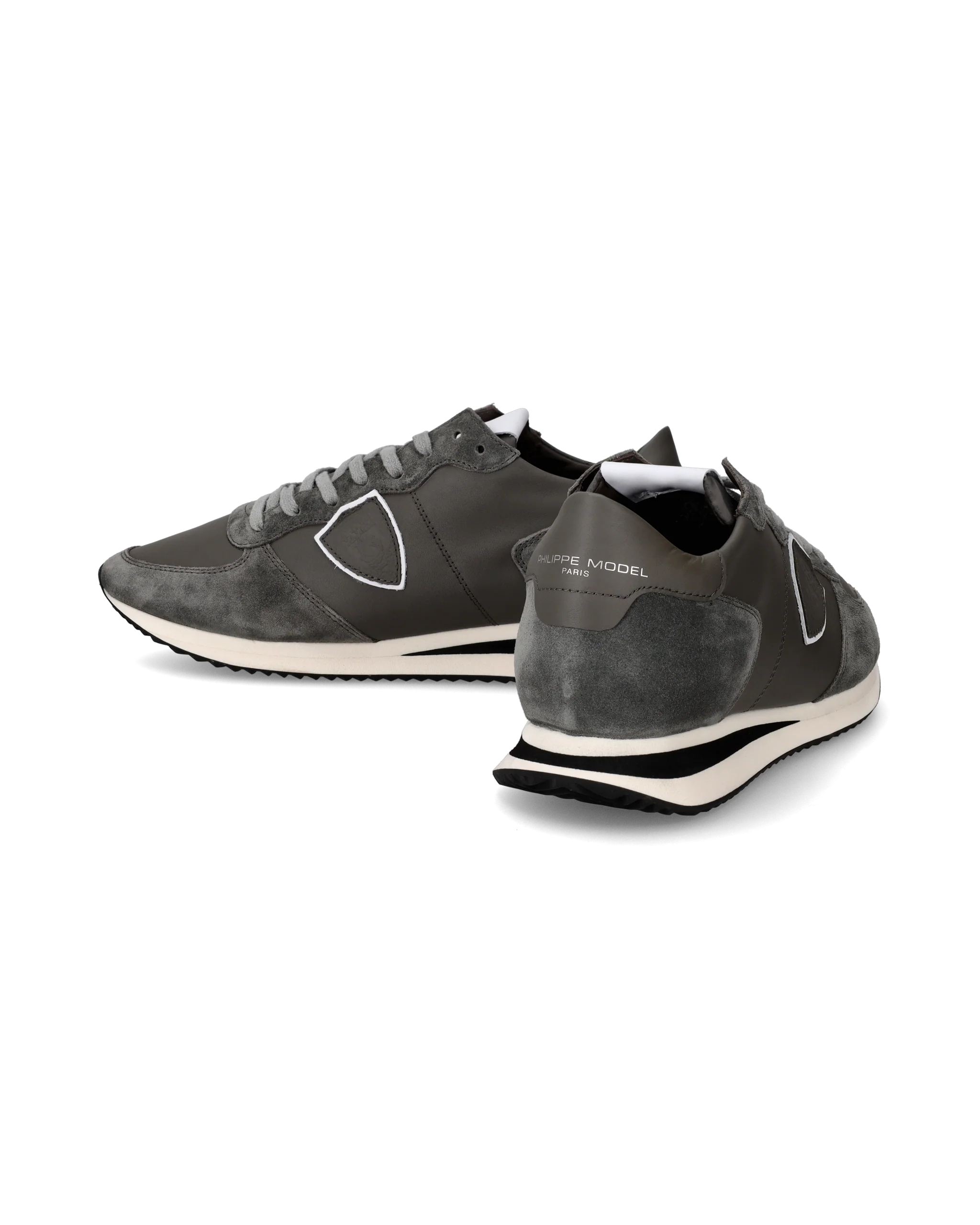 Men's Trpx Low-Top Sneakers in Leather, Coal - Image 6