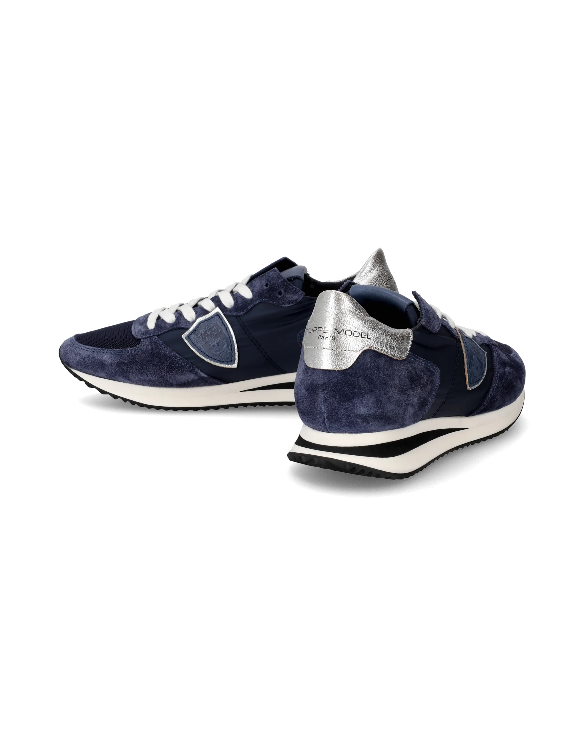 Women's Trpx Low-Top Sneakers in Leather, Blue Silver - Image 6