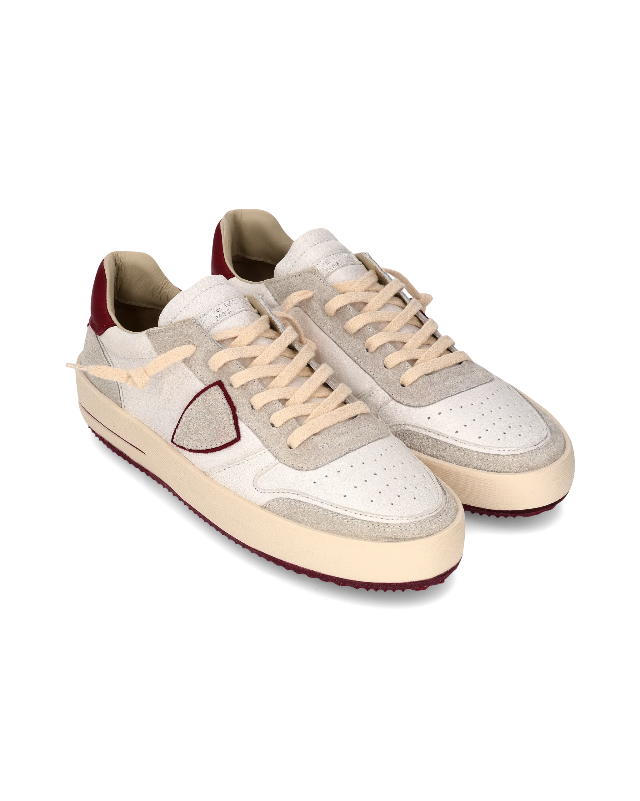 Sneakers Nice Tennis Men White, White Bordeaux - Image 2