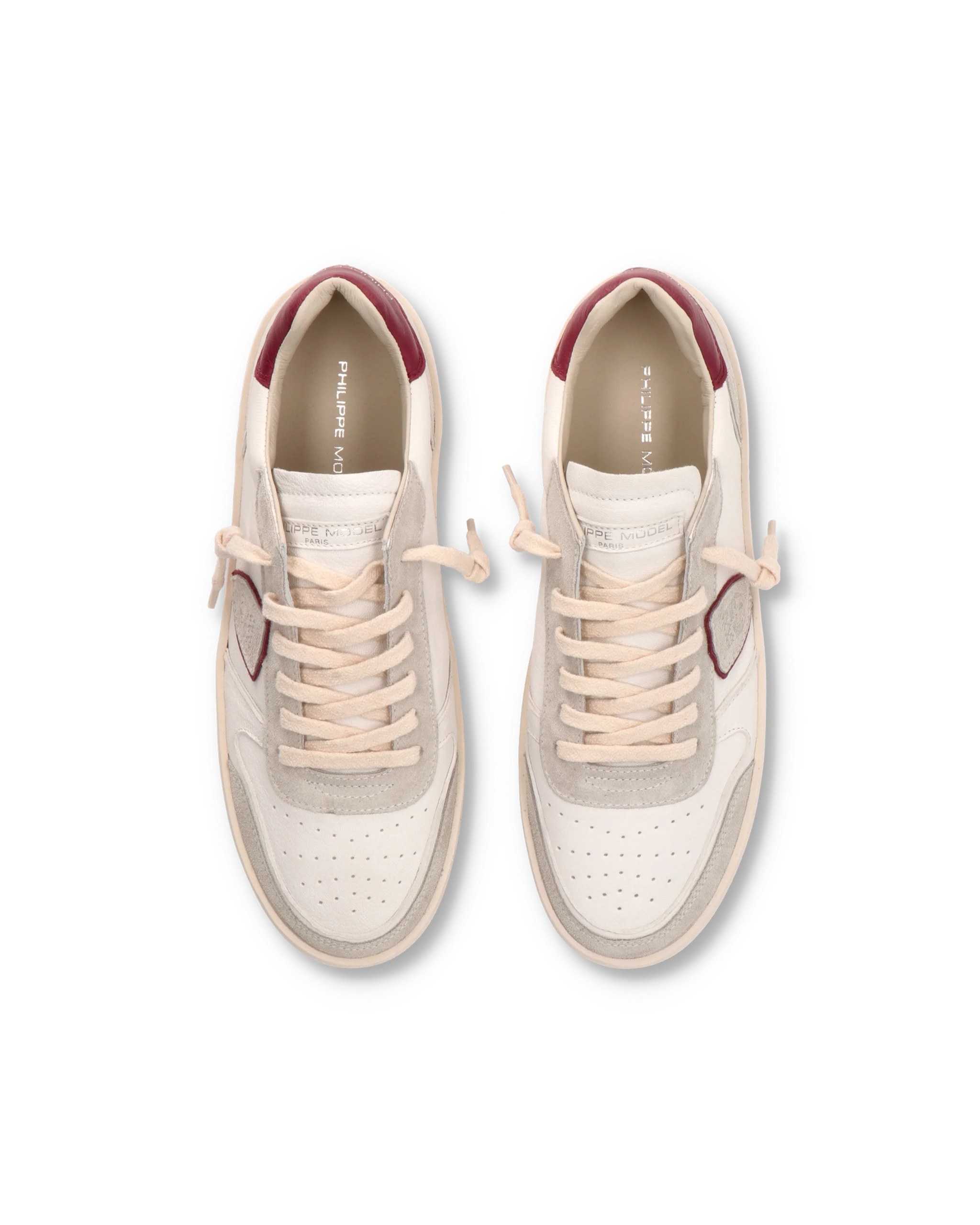 Sneakers Nice Tennis Men White, White Bordeaux - Image 4