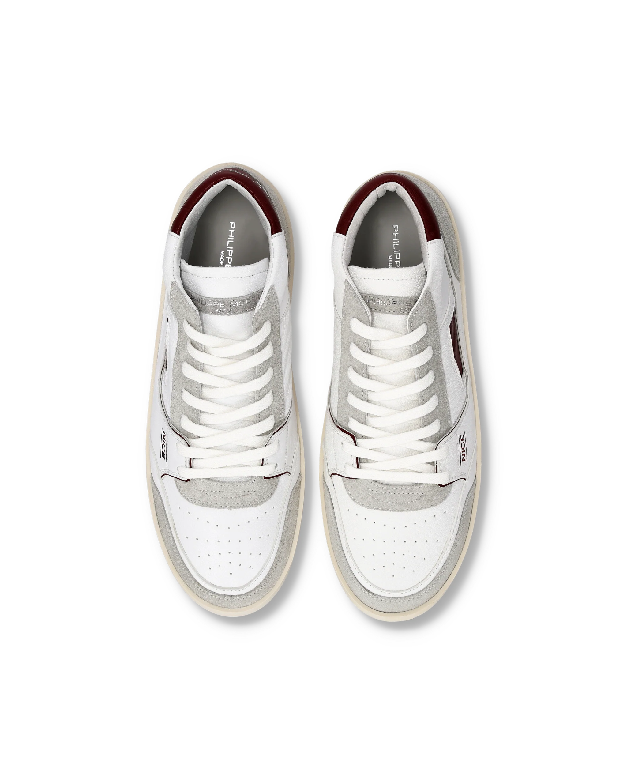 Sneakers Nice Tennis Men, White Burgundy - Image 4