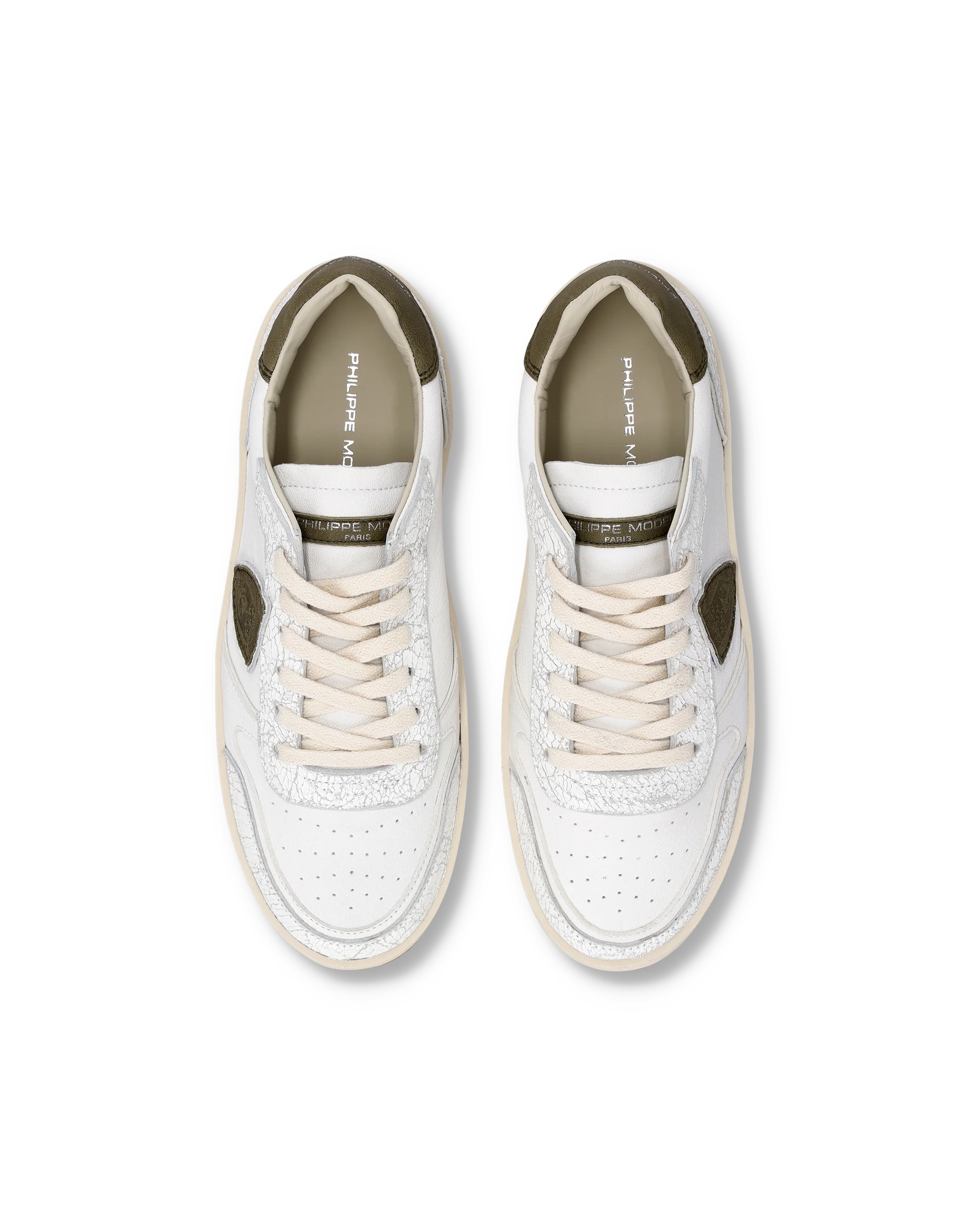 Sneakers Nice Tennis Men, White Military Green - Image 4