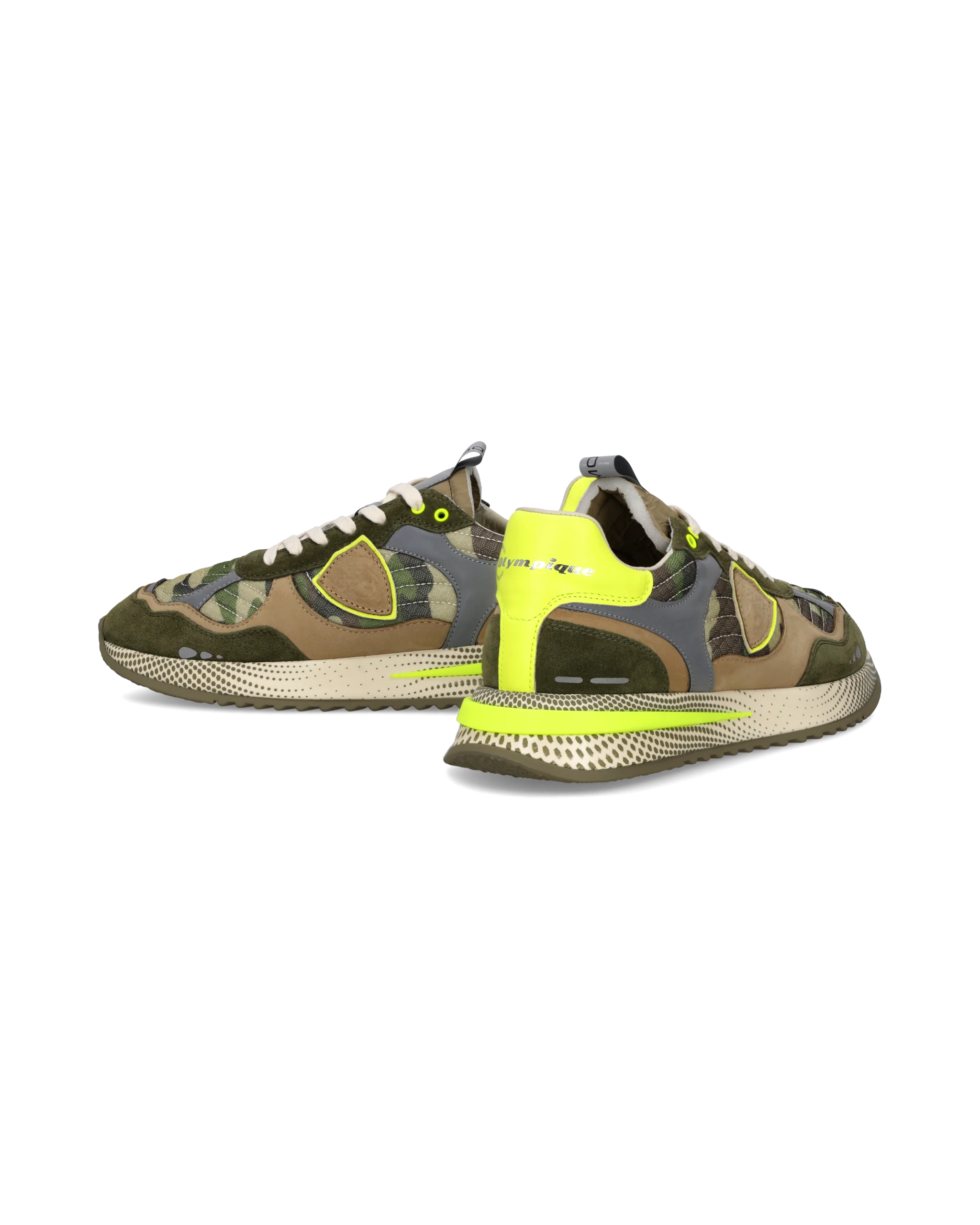 Sneakers Olympique Running Men, Military Green Yellow - Image 6