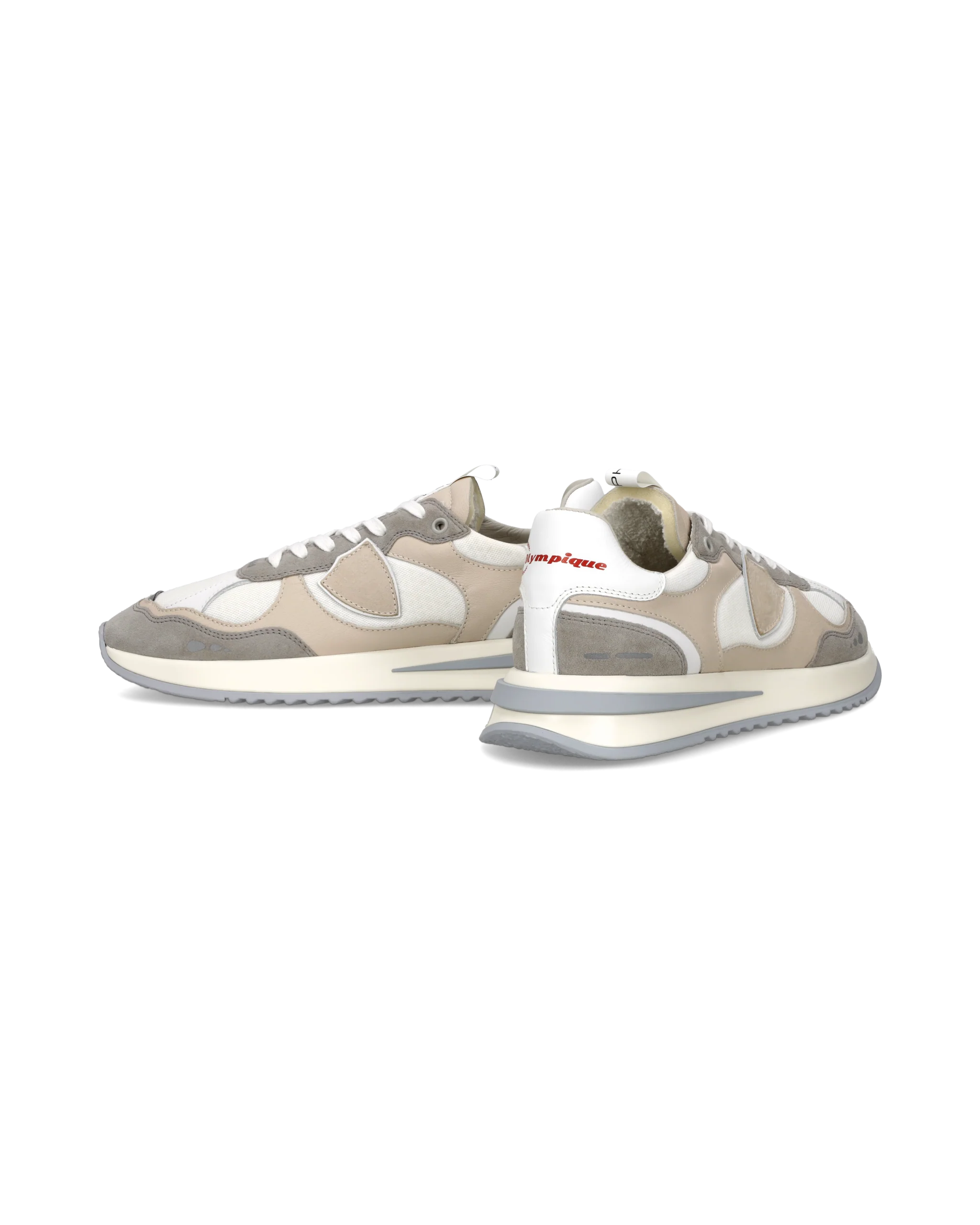 Sneaker Olympique Men, White Grey Beige - Image 6