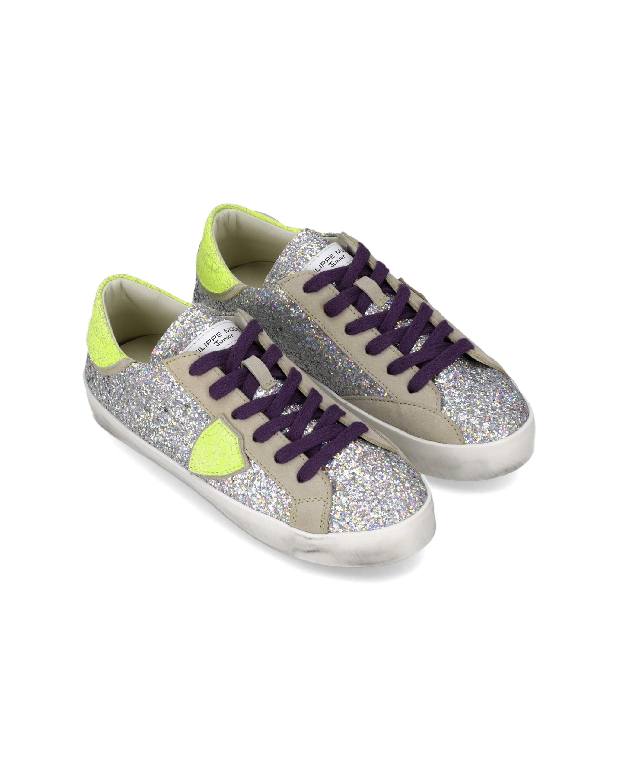 Sneakers Prsx Kids, Silver Neon - Image 2