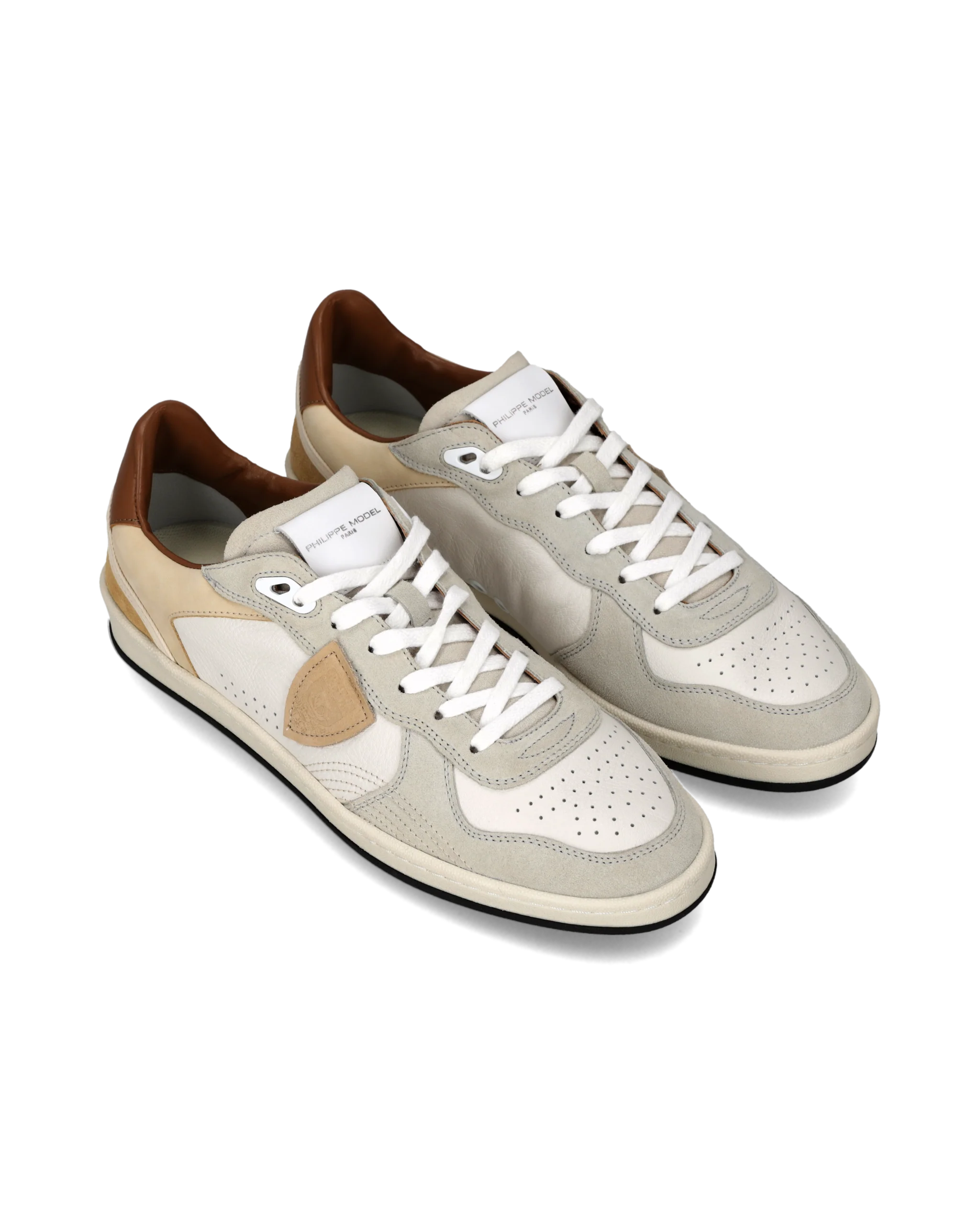 Sneakers Pgal Men, Milk White Beige Brown - Image 2