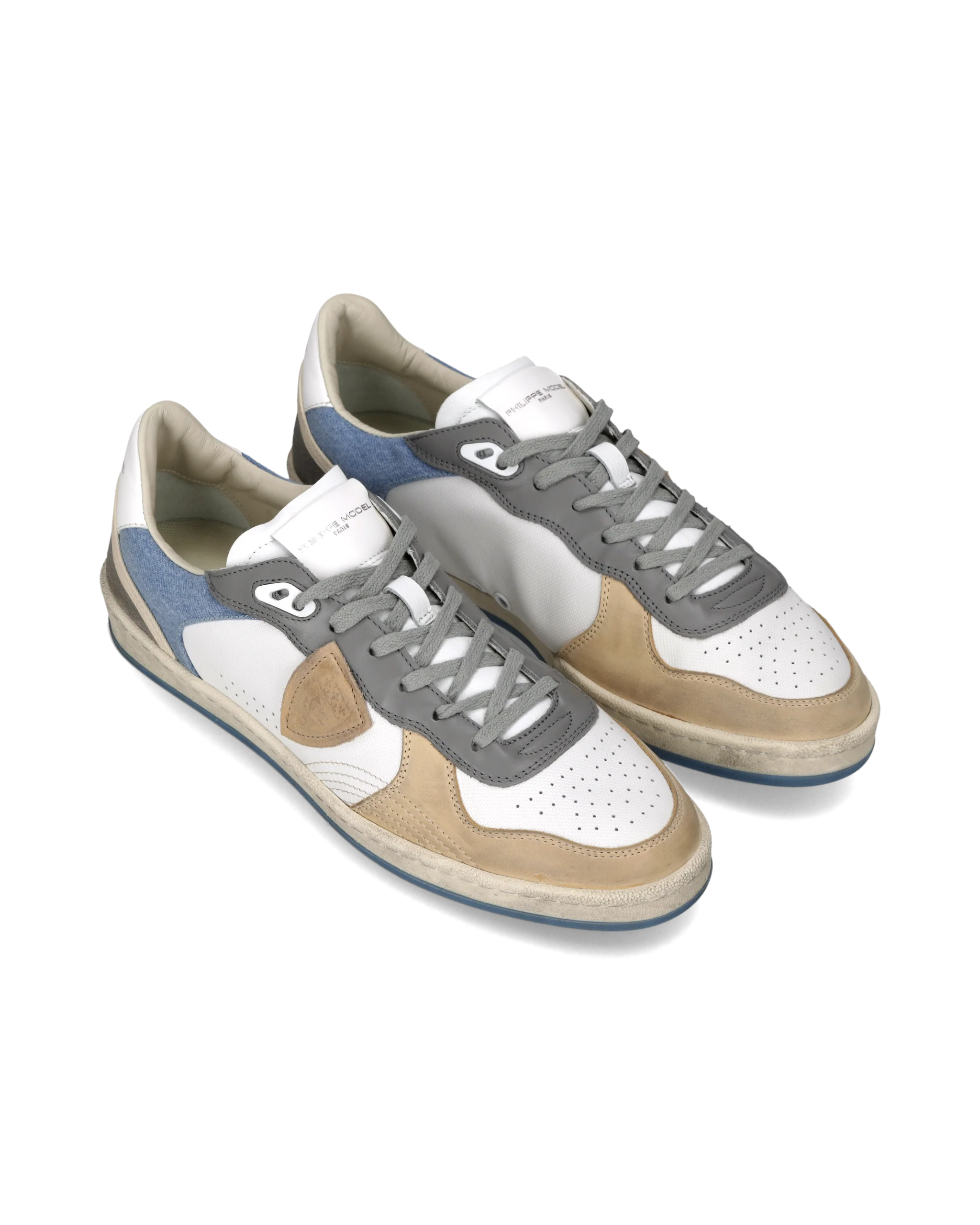 Sneakers Pgal Men, White Light Blue Denim - Image 2