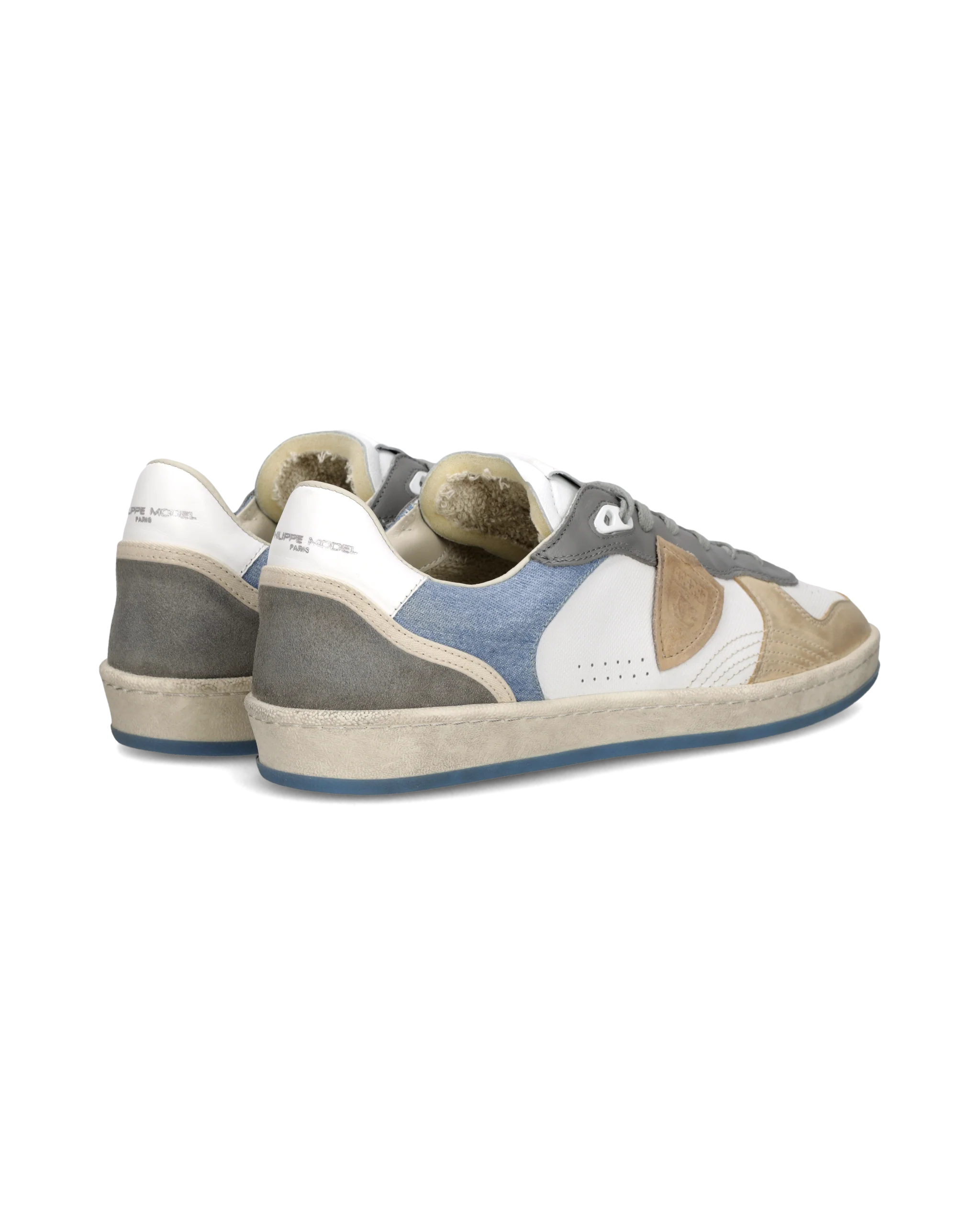 Sneakers Pgal Men, White Light Blue Denim - Image 3
