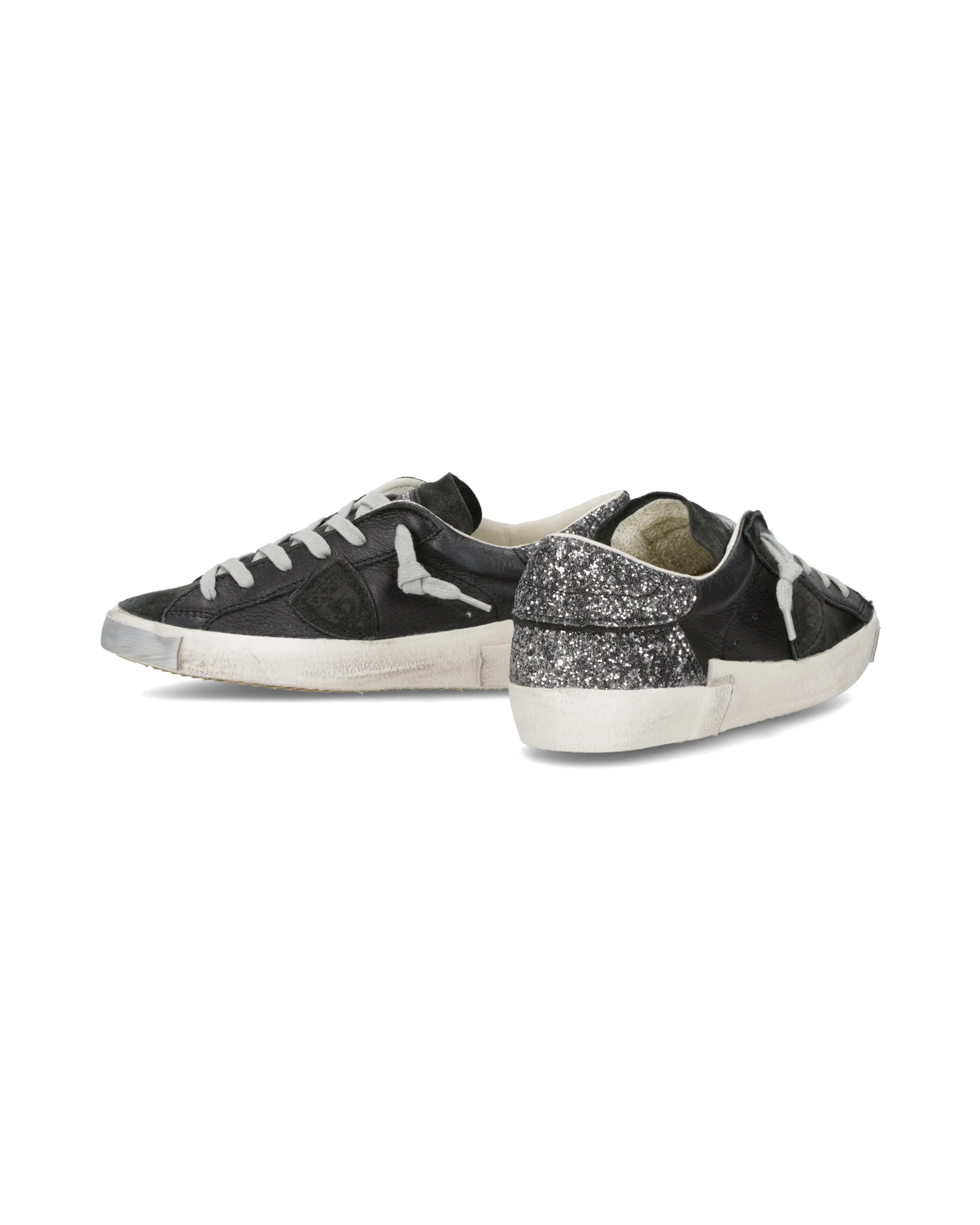 Sneakers Prsx Women with Glitter heel tab, Black Grey - Image 6
