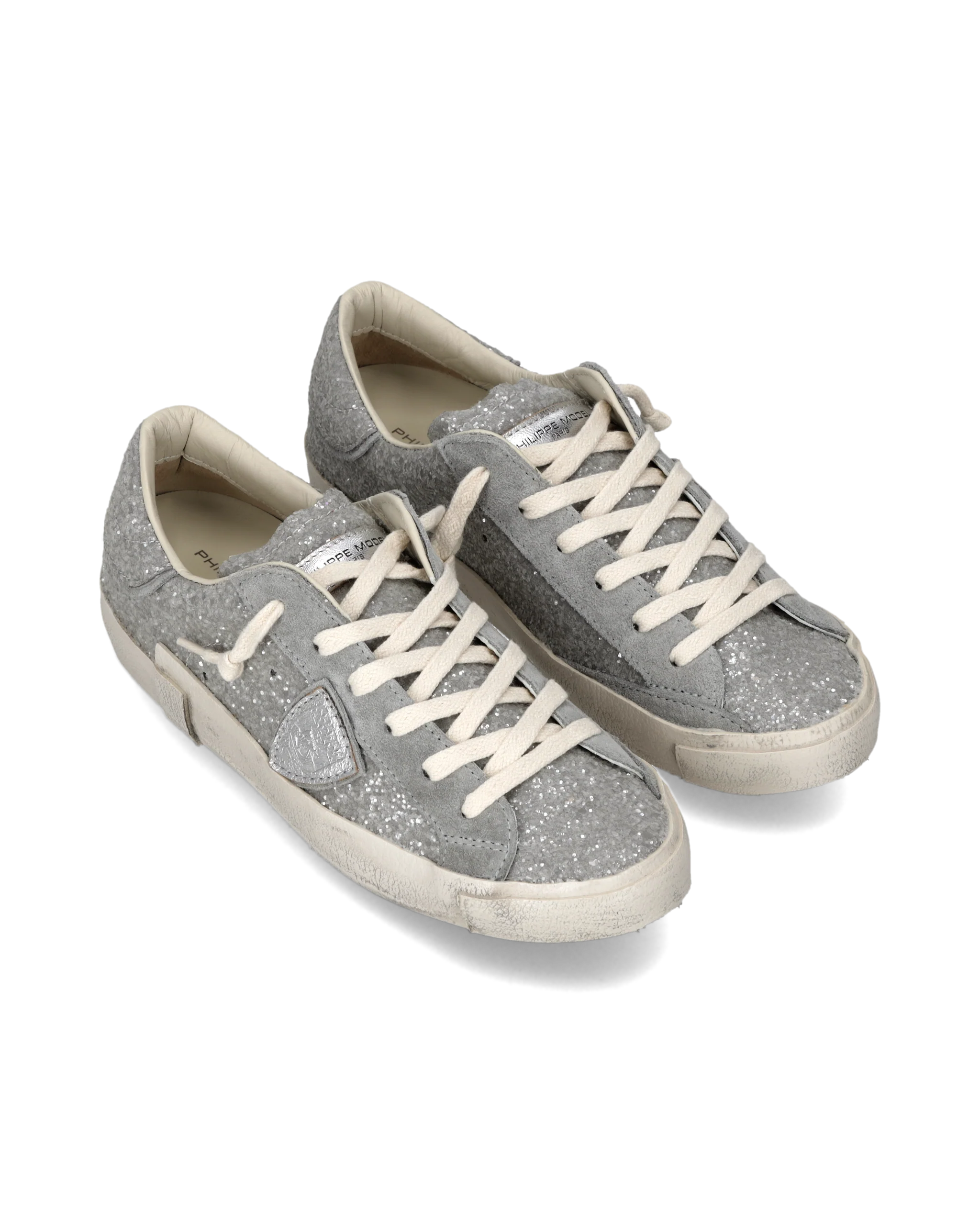 Sneakers Prsx Women with glitter upper, Silver - Image 2