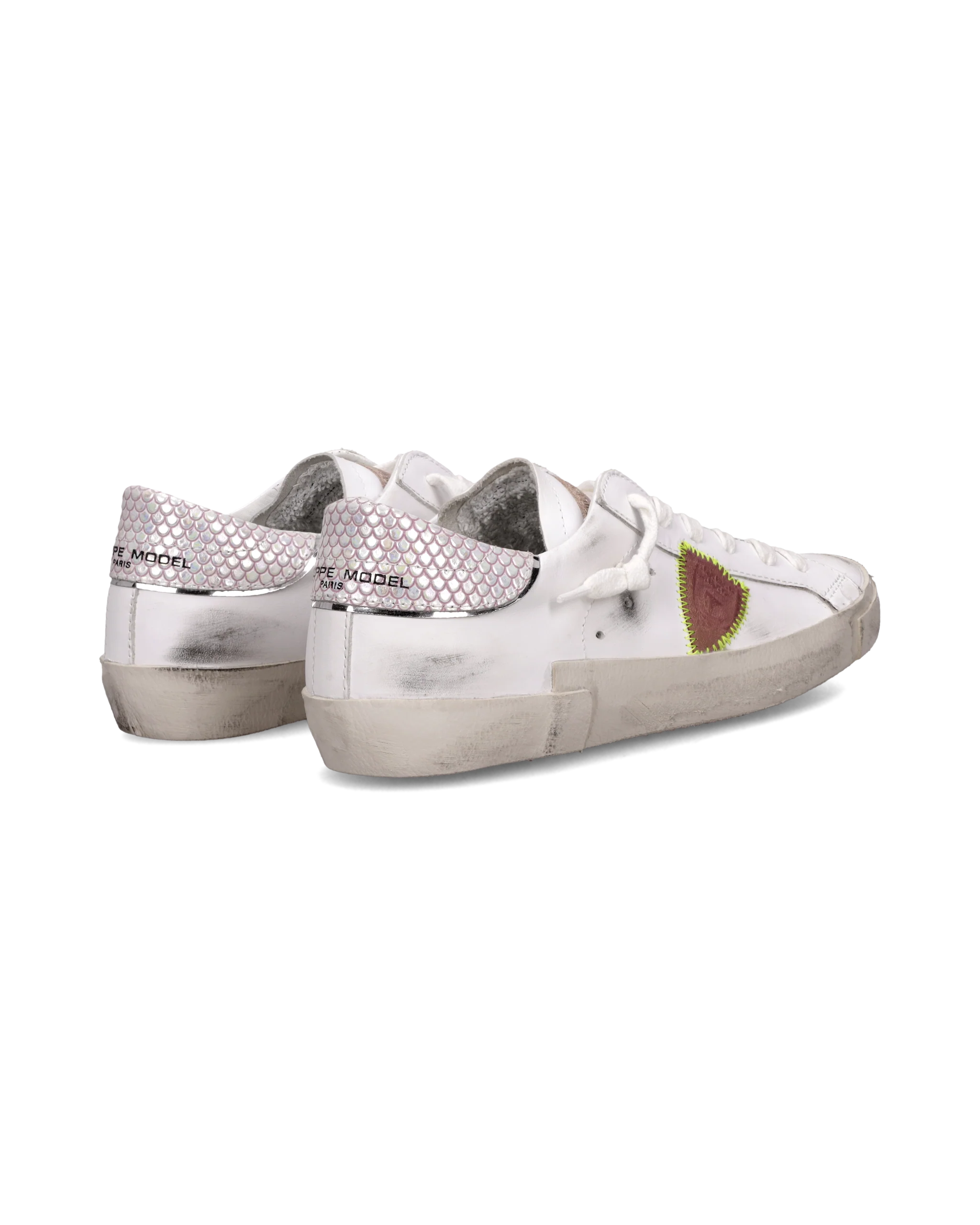 Sneakers Prsx Tennis Women with python spoiler, White Pink - Image 3