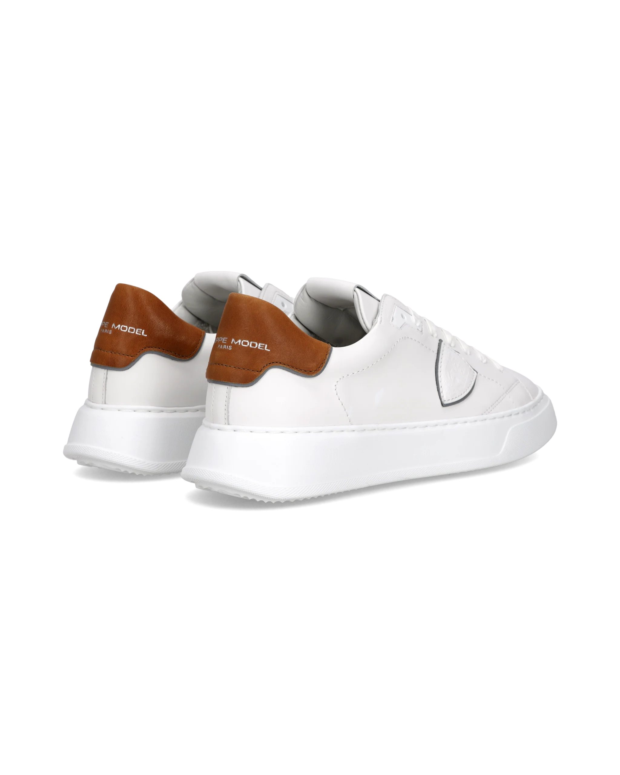 Sneakers Temple Tennis Men, White Cognac - Image 3