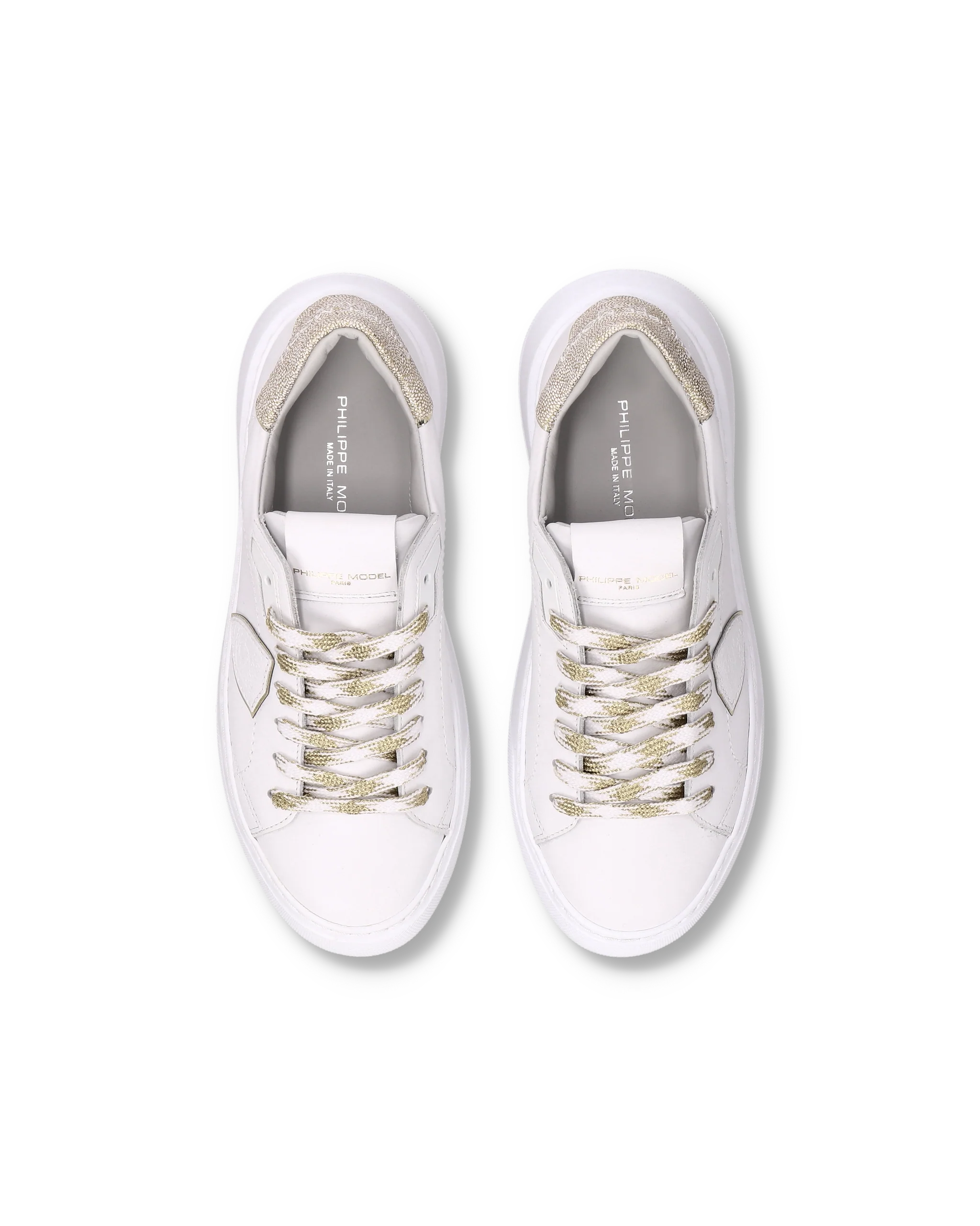 Sneakers Temple Tennis Women, White Gold - Image 4