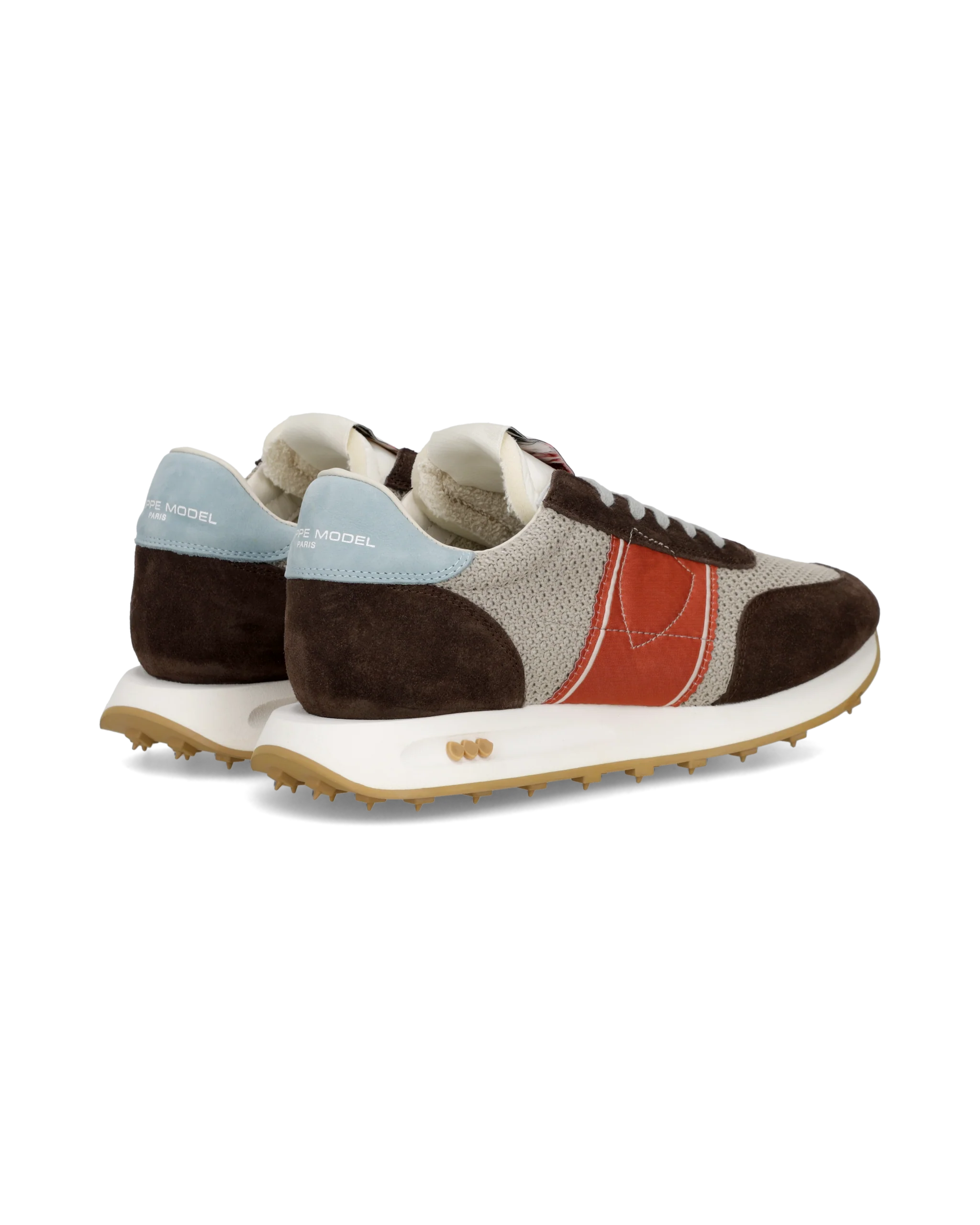 Sneakers Running Tour Men, Beige Brown Red - Image 3