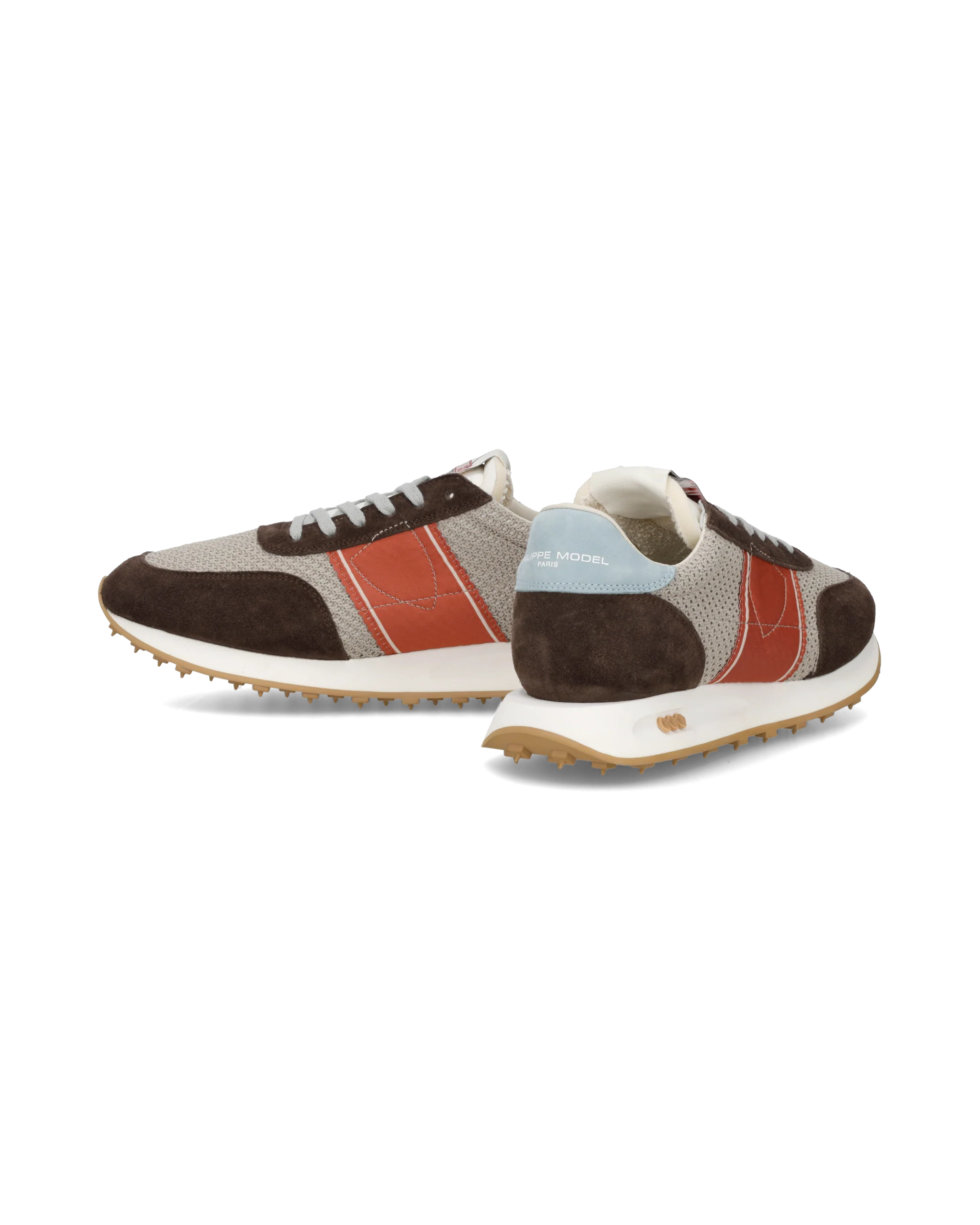 Sneakers Running Tour Men, Beige Brown Red - Image 6