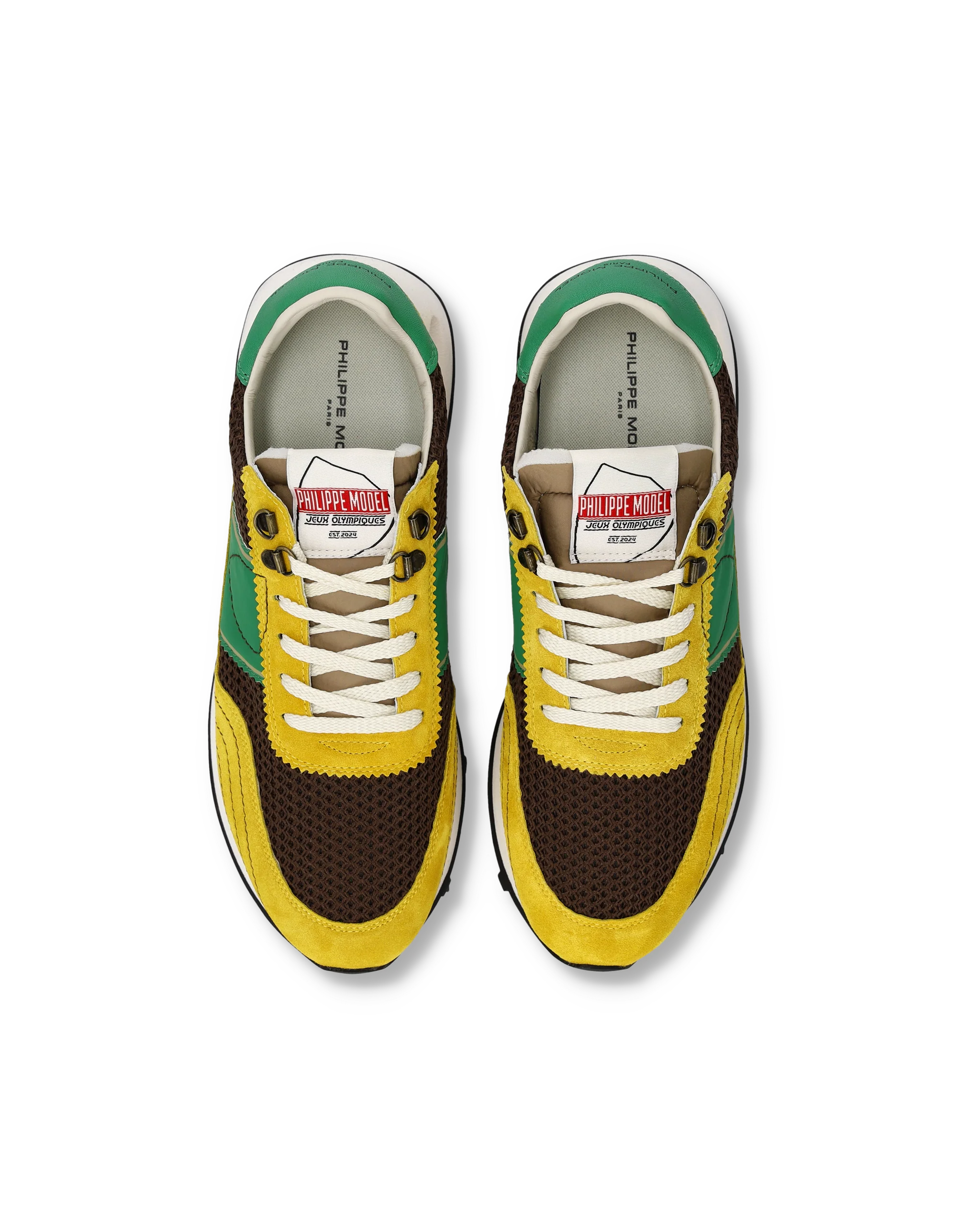 Sneakers Tour Running Men, Brown Yellow Green - Image 4