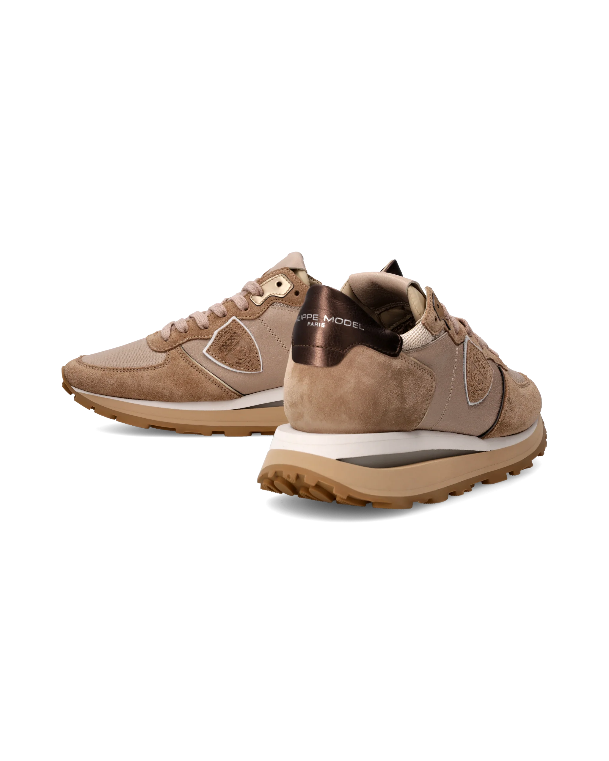 Sneakers Tropez Haute Running Women with metalic touches, Beige - Image 6