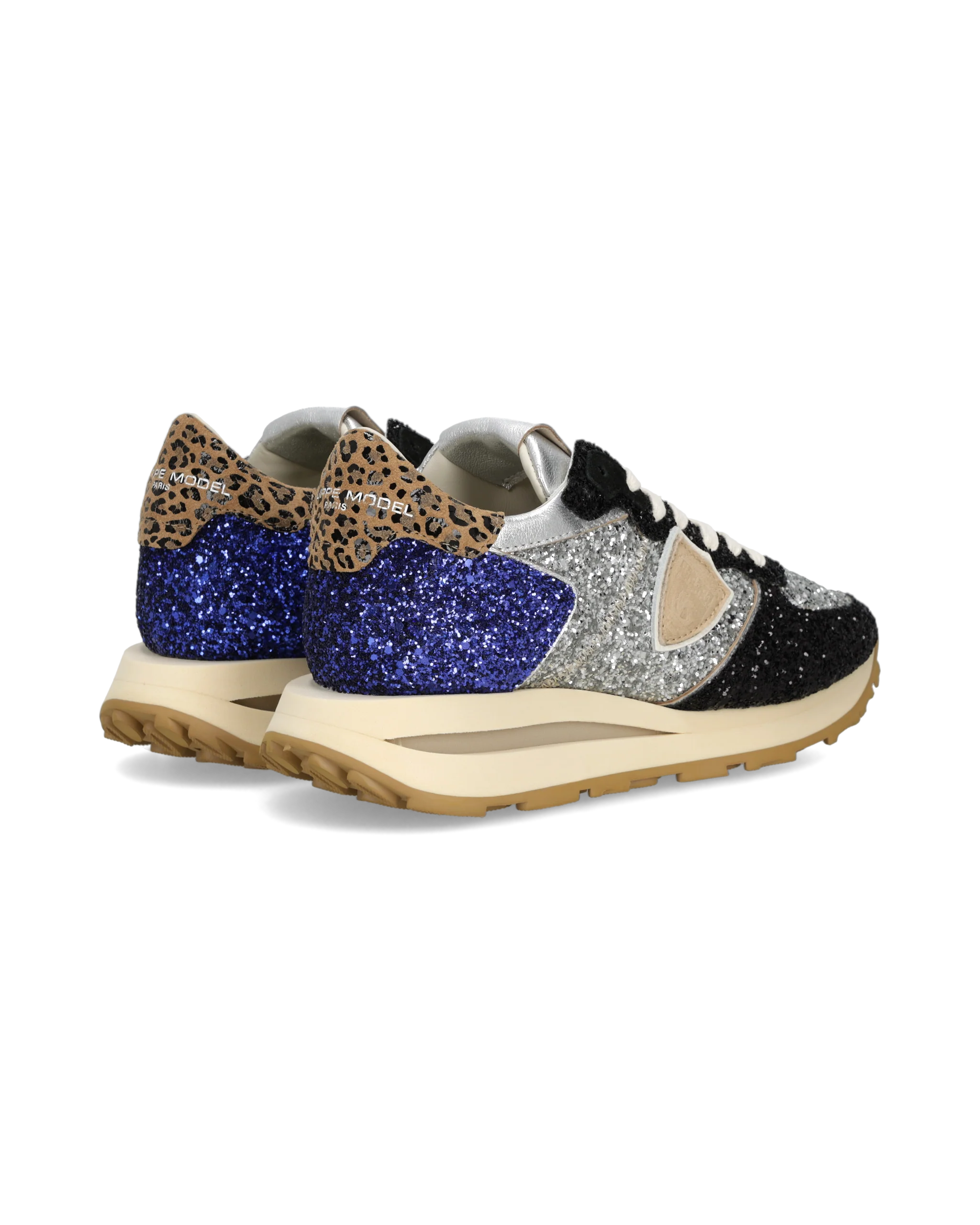 Sneakers Tropez Haute Women, Black Bluette Silver - Image 3