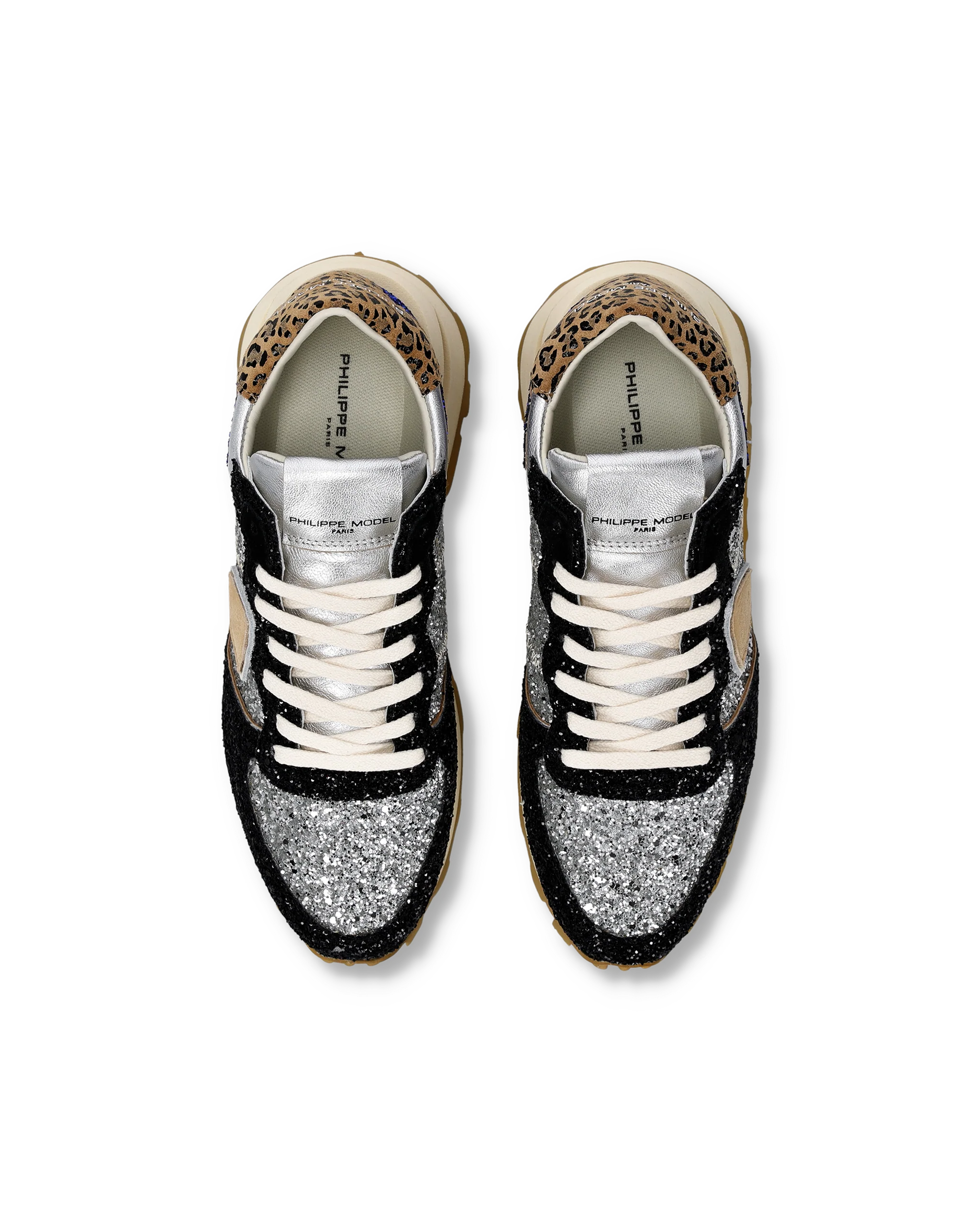 Sneakers Tropez Haute Women, Black Bluette Silver - Image 4