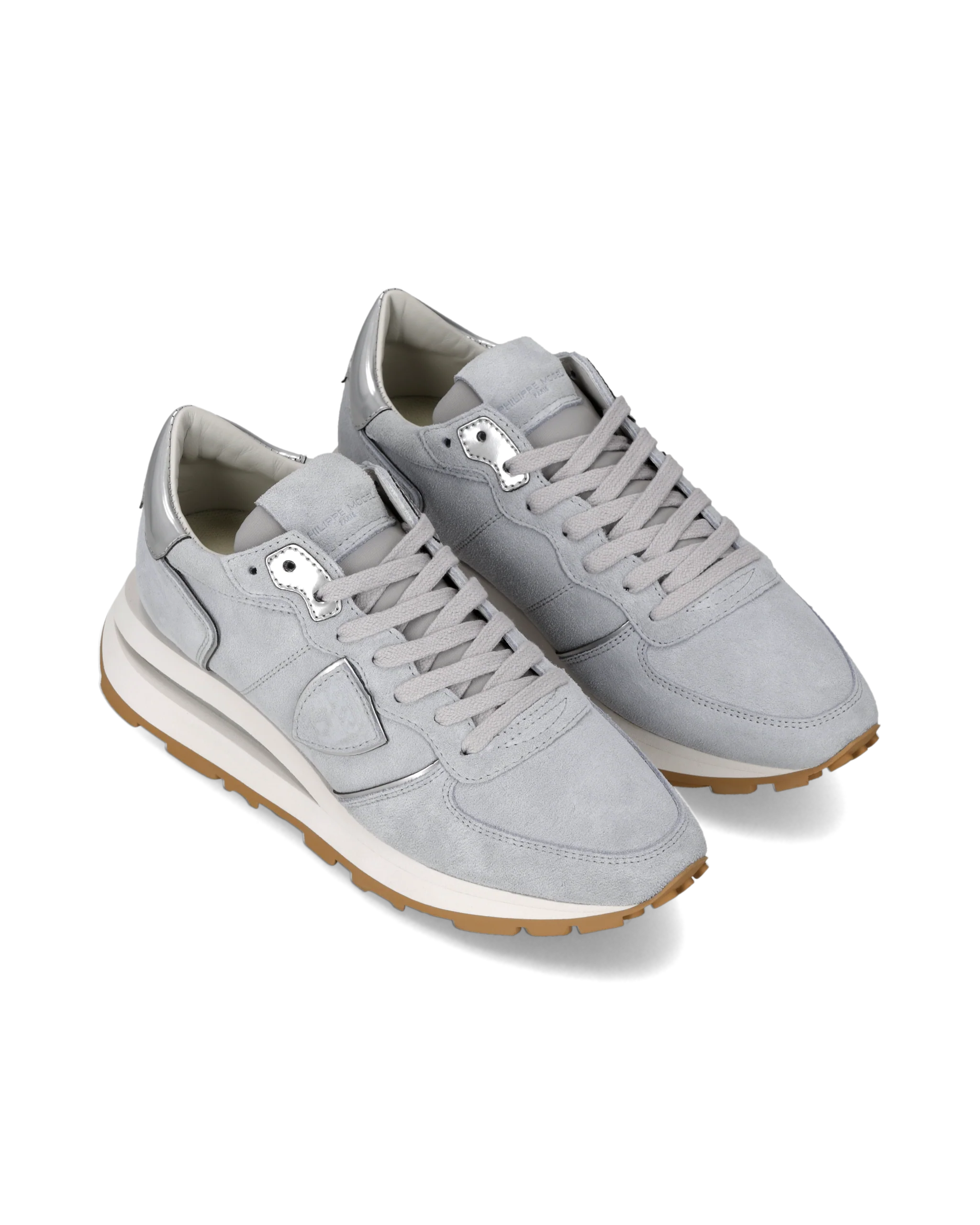 Sneakers Tropez Haute Women with metallic details, Light Blue - Image 2