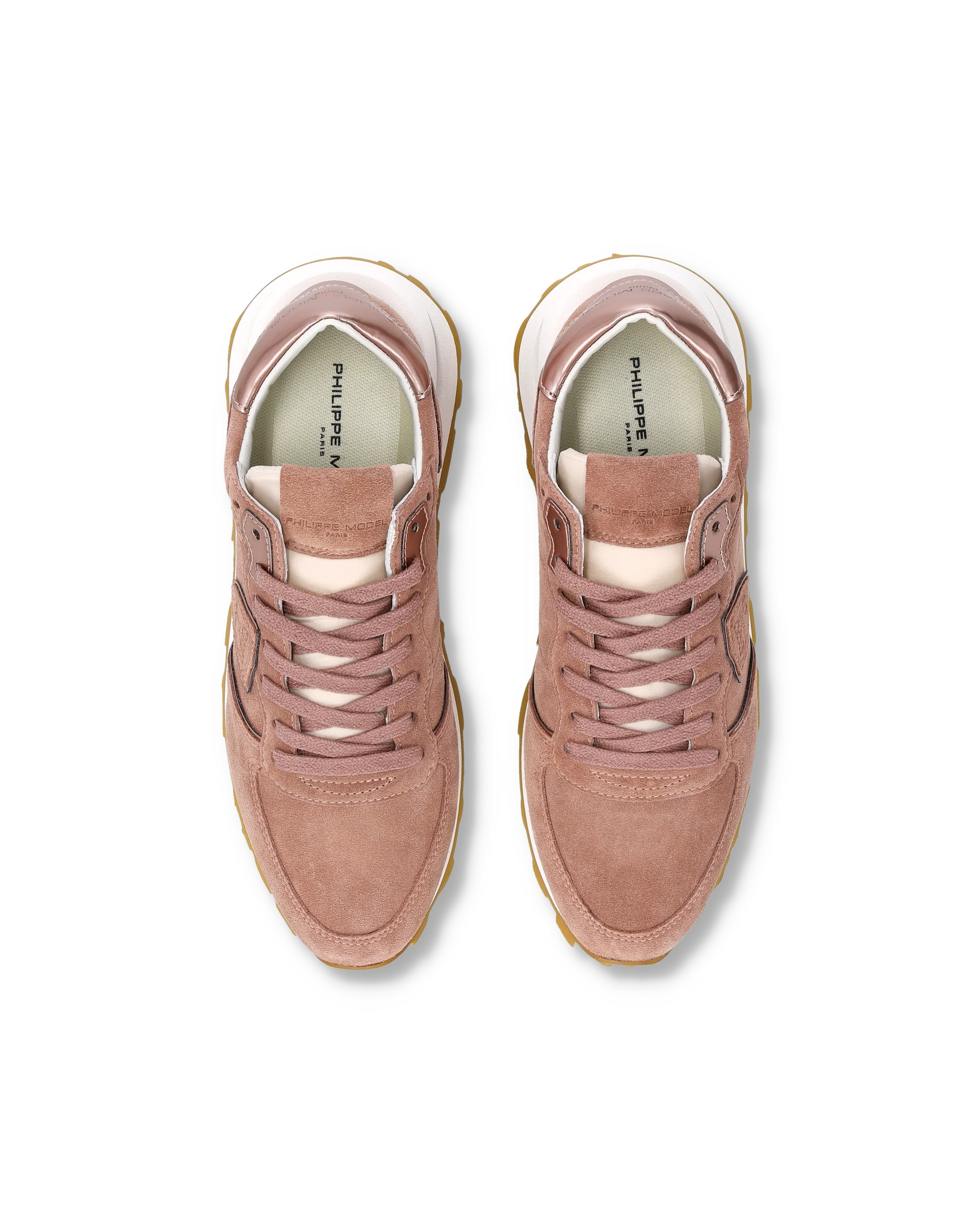 Sneakers Tropez Haute Women with metallic details, Dusty Pink - Image 4