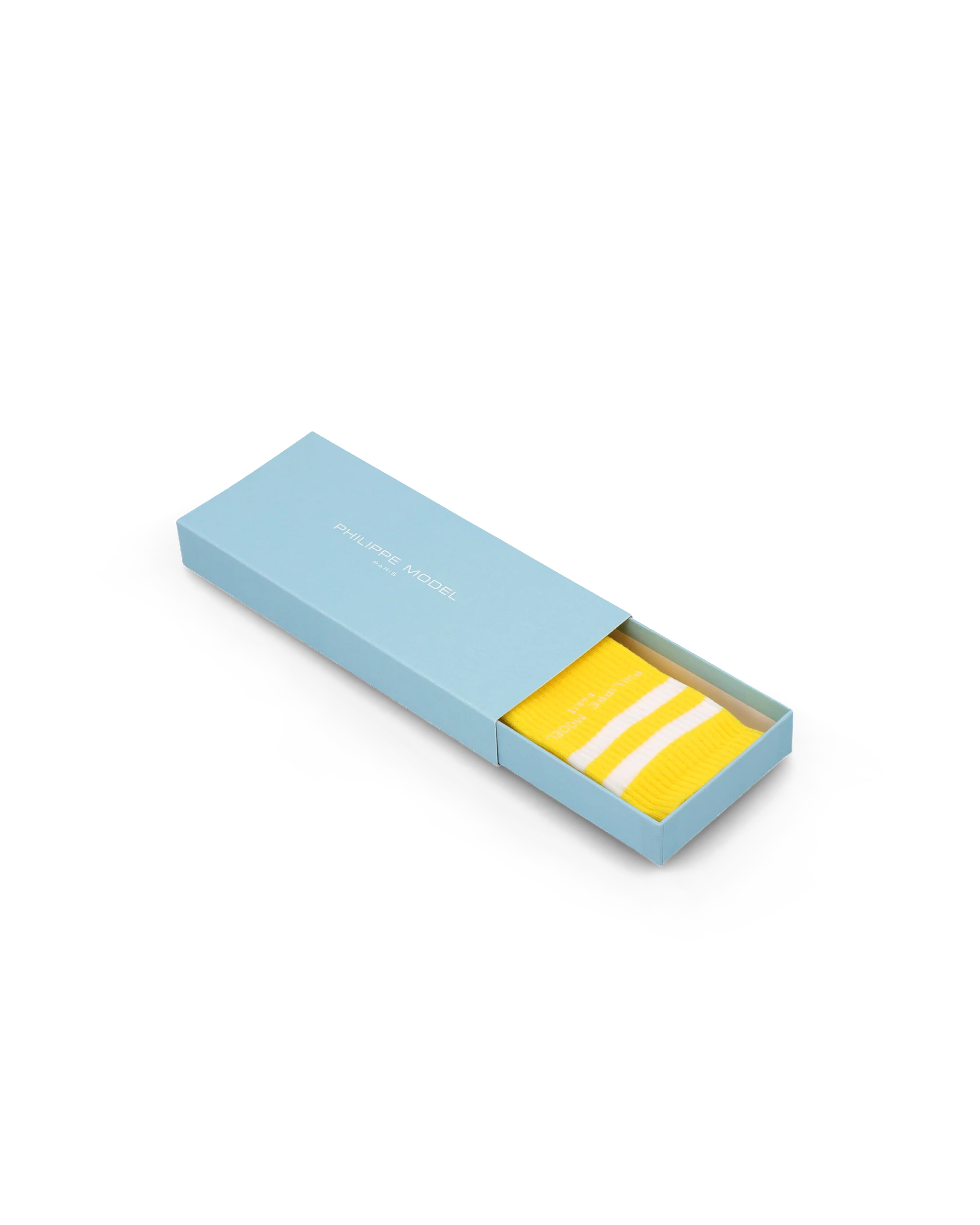 Socks in Cotton, Yellow White - Image 2
